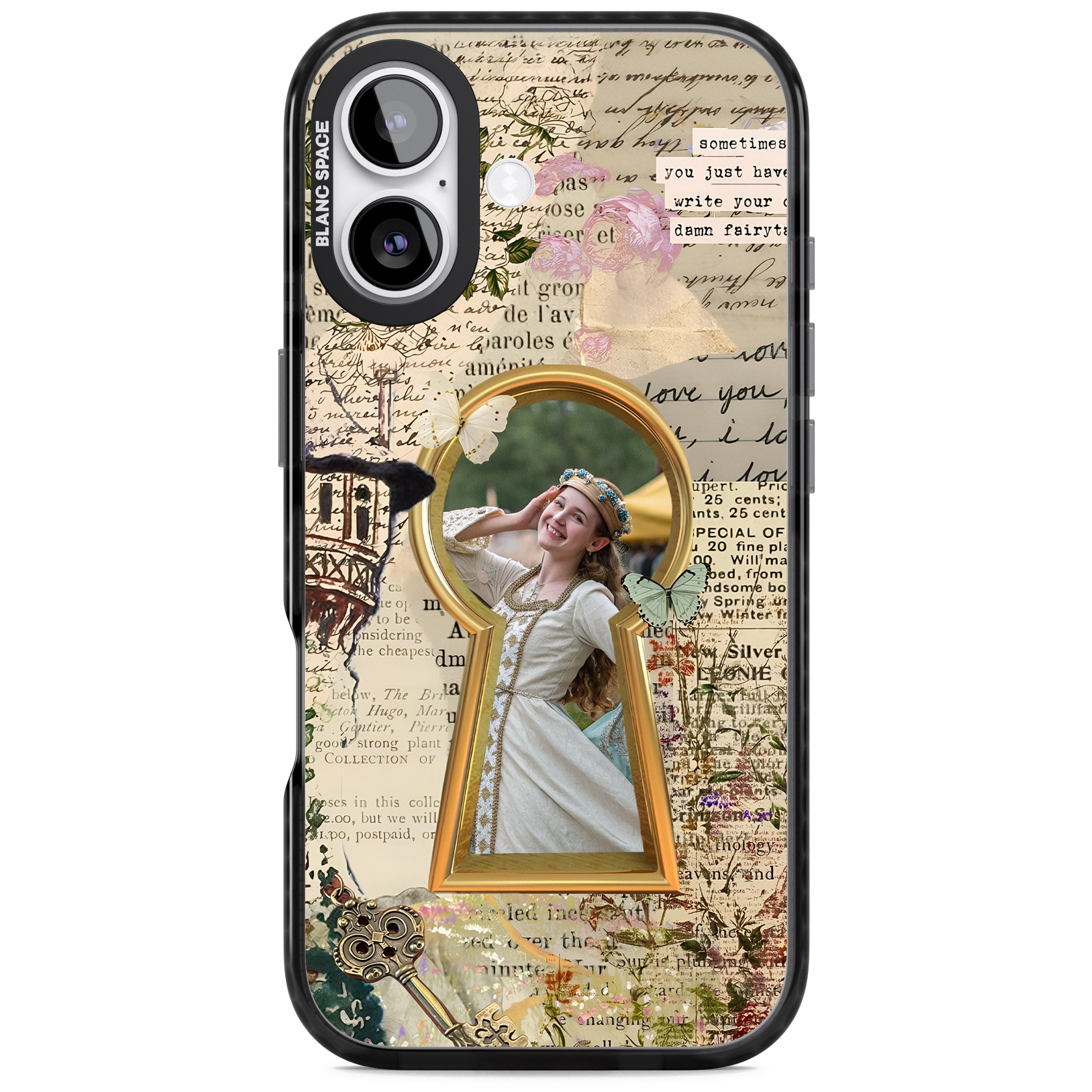 Personalised Bookpage Keyhole Frame iPhone 17 Impact Black Phone Case