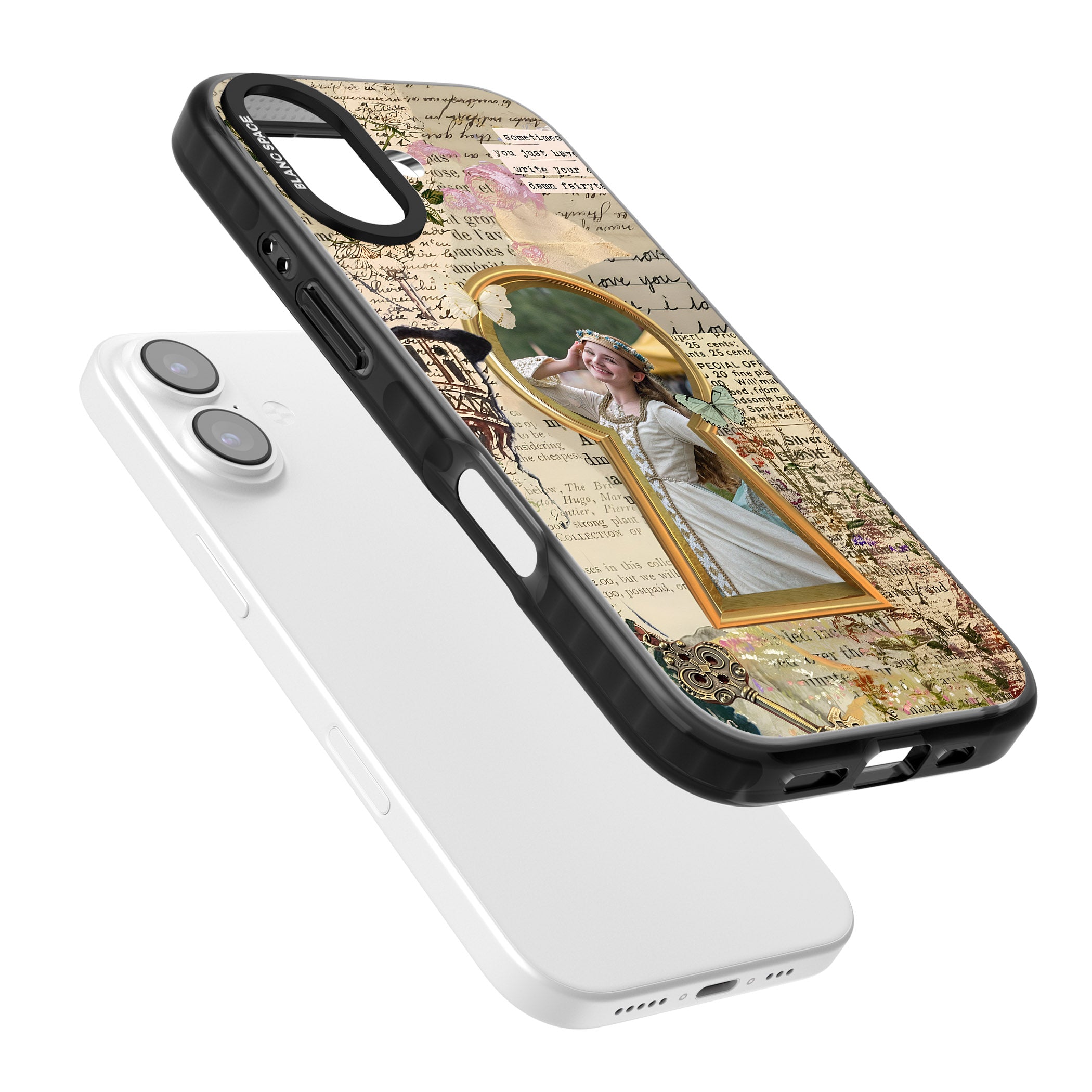 Personalised Bookpage Keyhole Frame iPhone 17 Impact Black Phone Case Colours