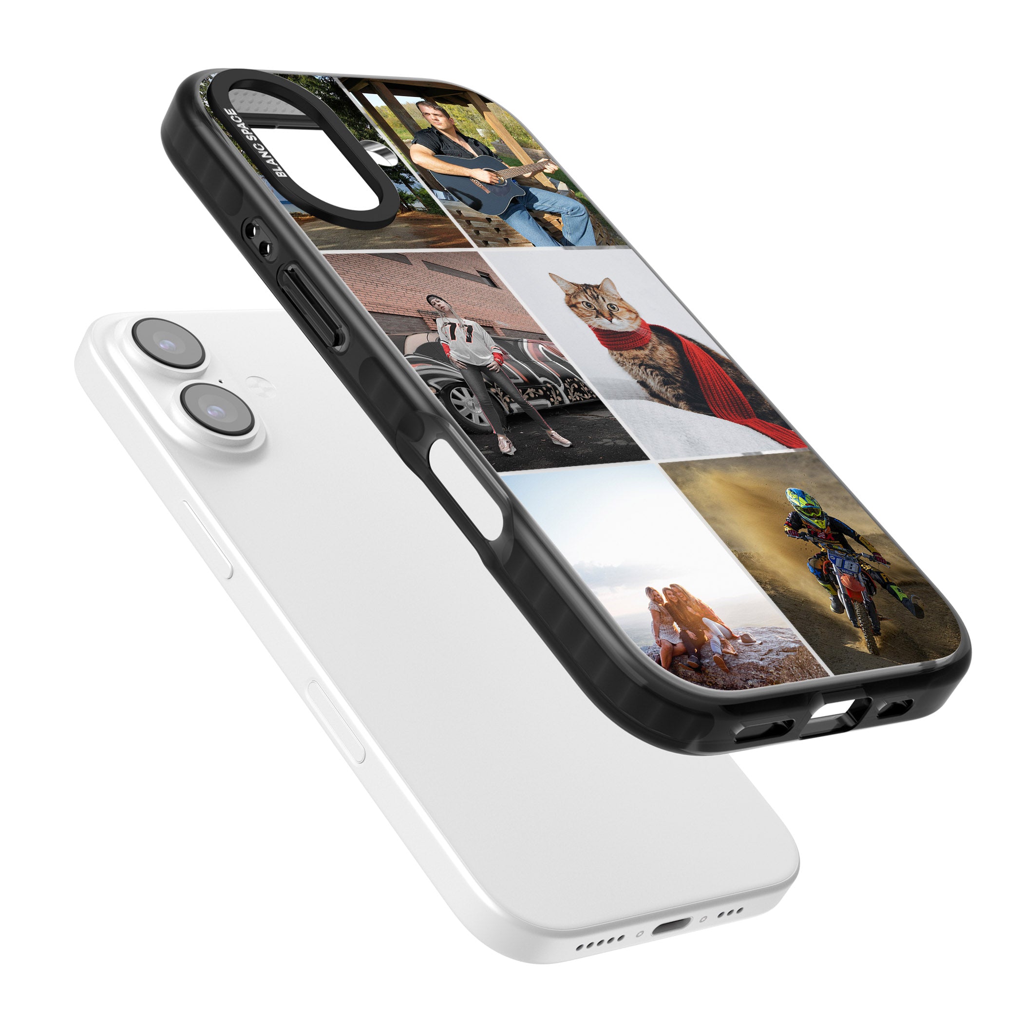 Personalised 6 Photo Grid iPhone 17 Impact Black Phone Case Colours