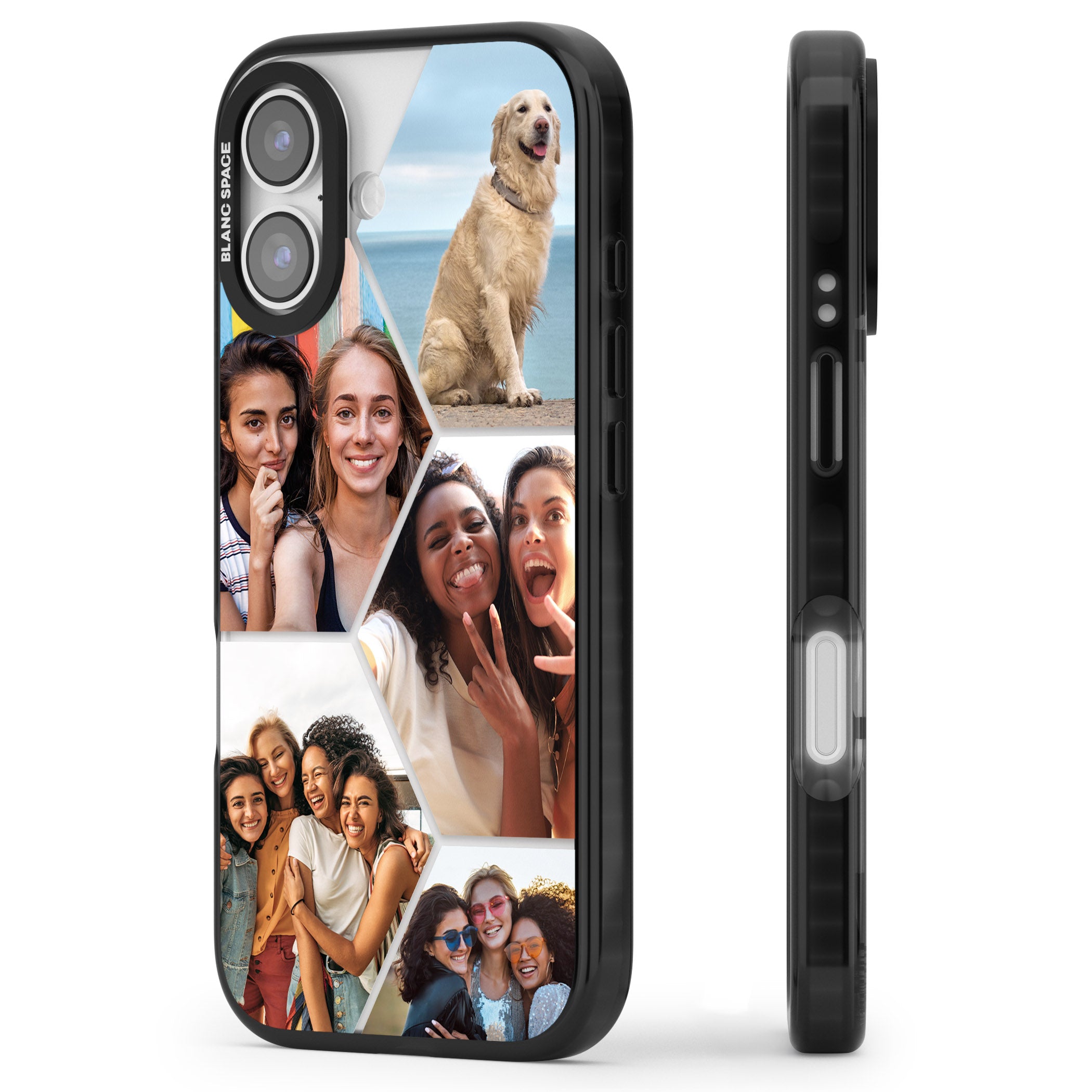 Personalised Beehive Photo Grid iPhone 17 Impact Black Phone Case Side Profile