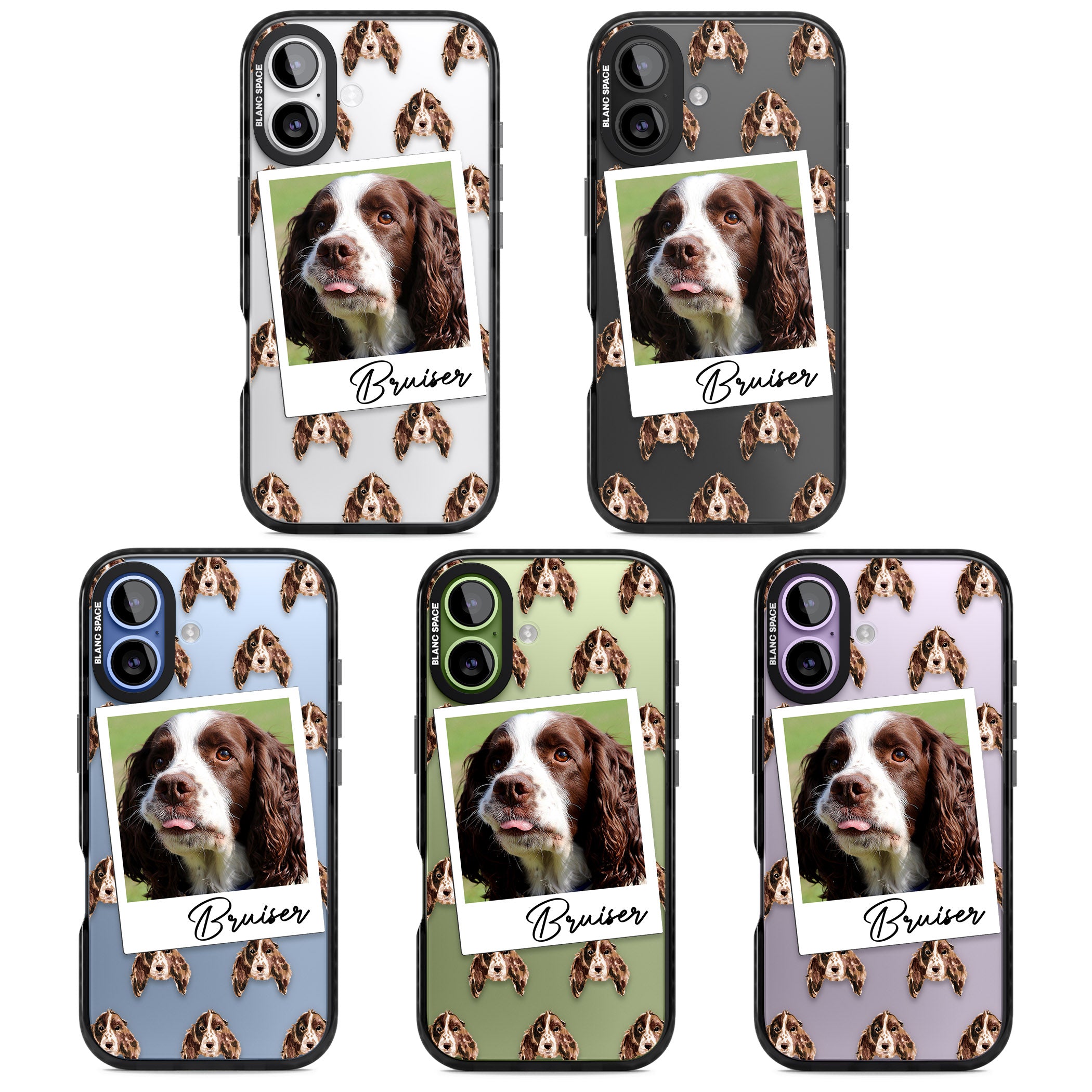 Personalised Springer Spaniel Instant Camera Photo iPhone 17 Impact Black Phone Case APT Impact Protection