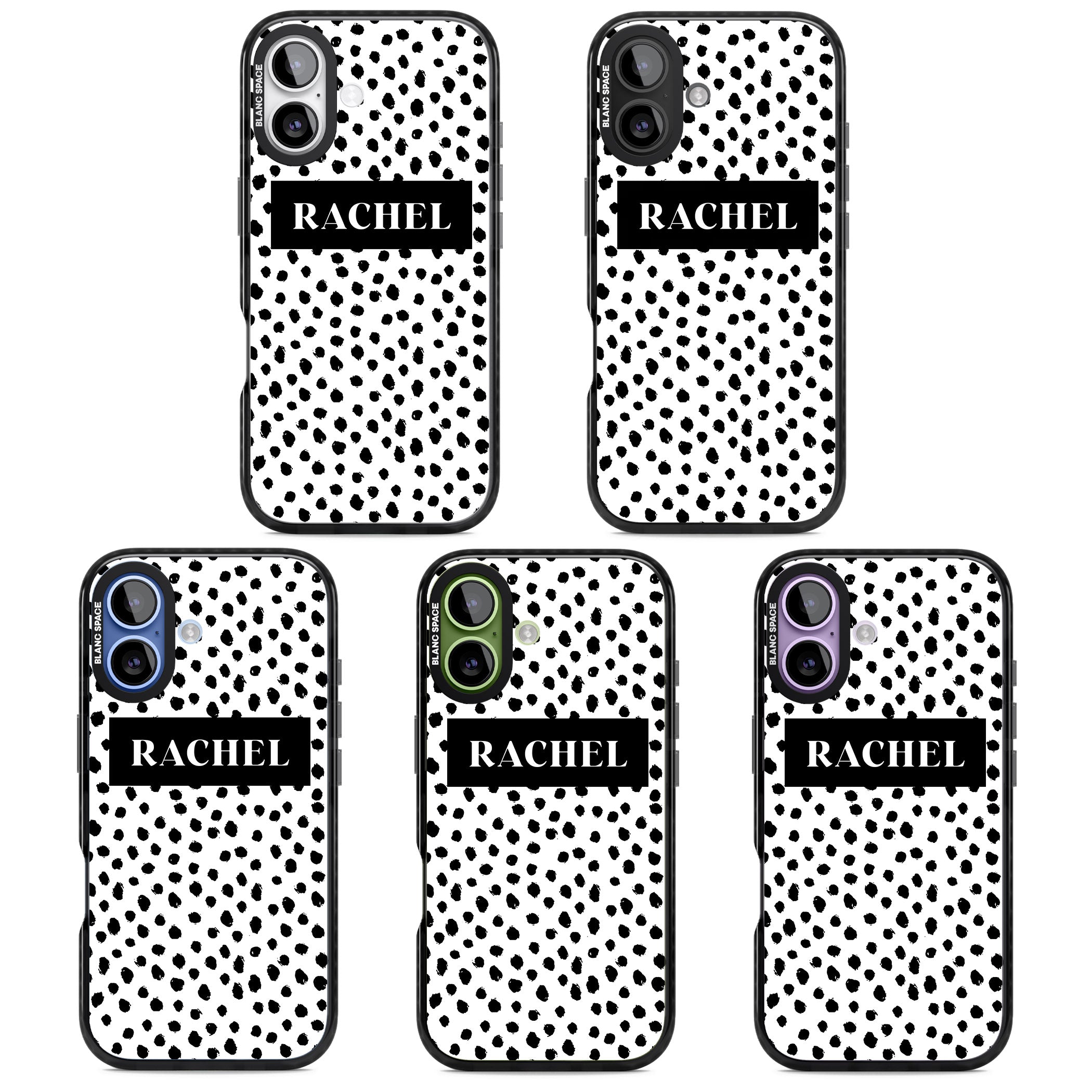 Personalised Black Dots iPhone 17 Impact Black Phone Case APT Impact Protection