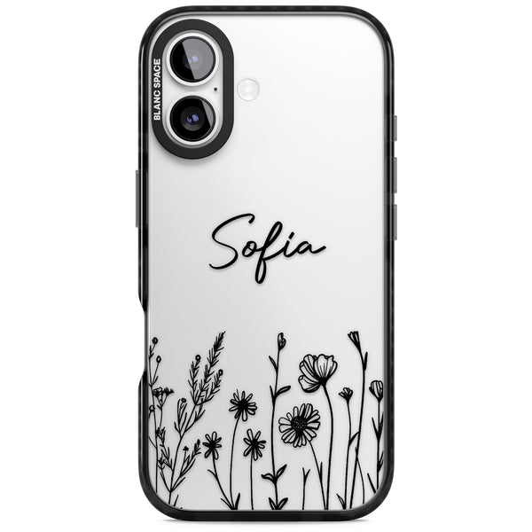 Personalised Black Wildflowers