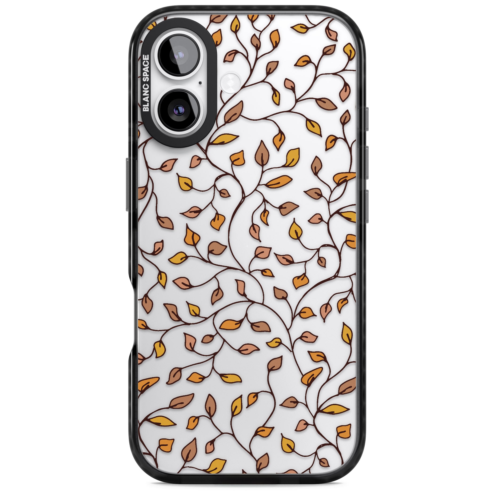 Personalised Autumn Leaves Pattern iPhone 17 Impact Black Phone Case