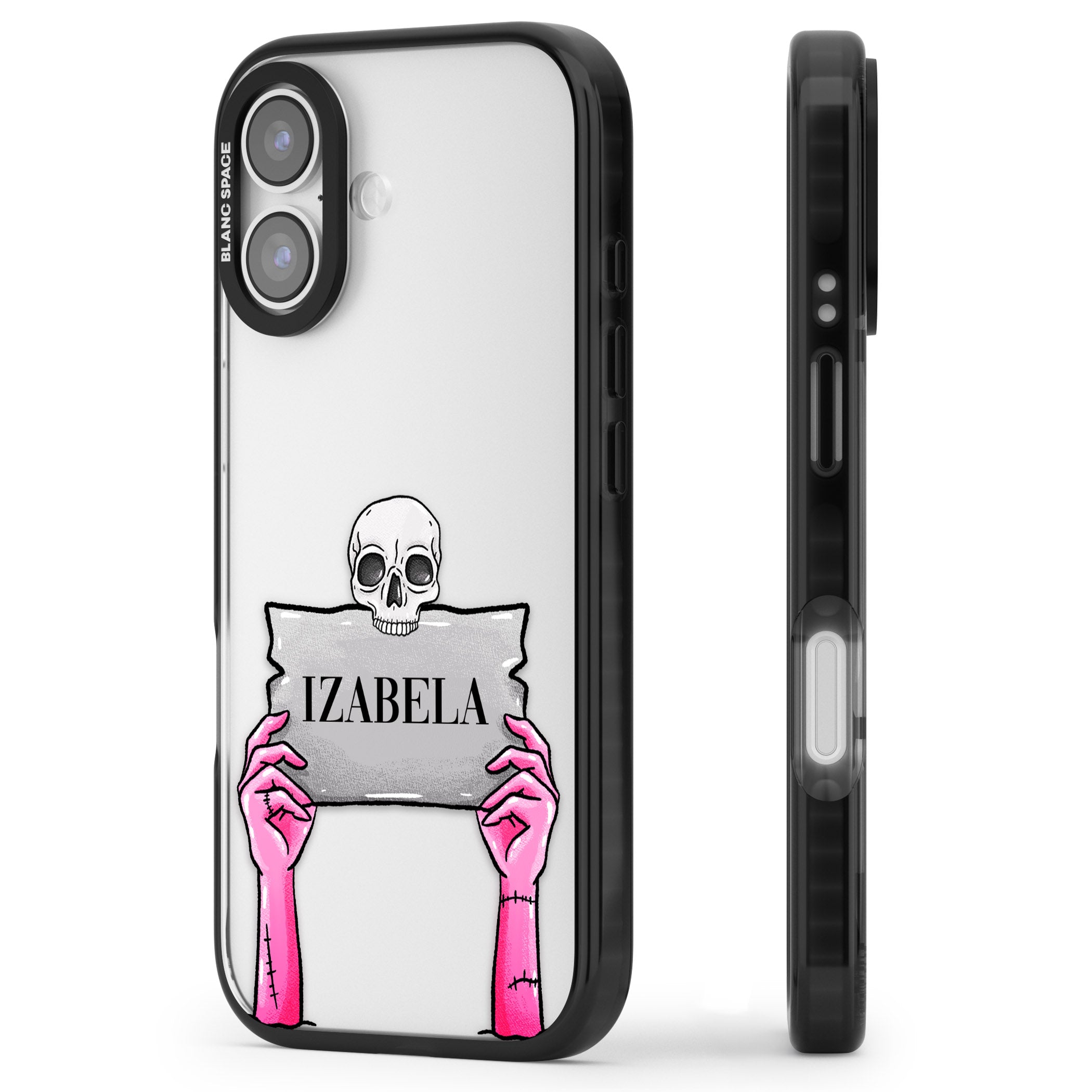 Personalised Grave Plaque iPhone 17 Impact Black Phone Case Side Profile