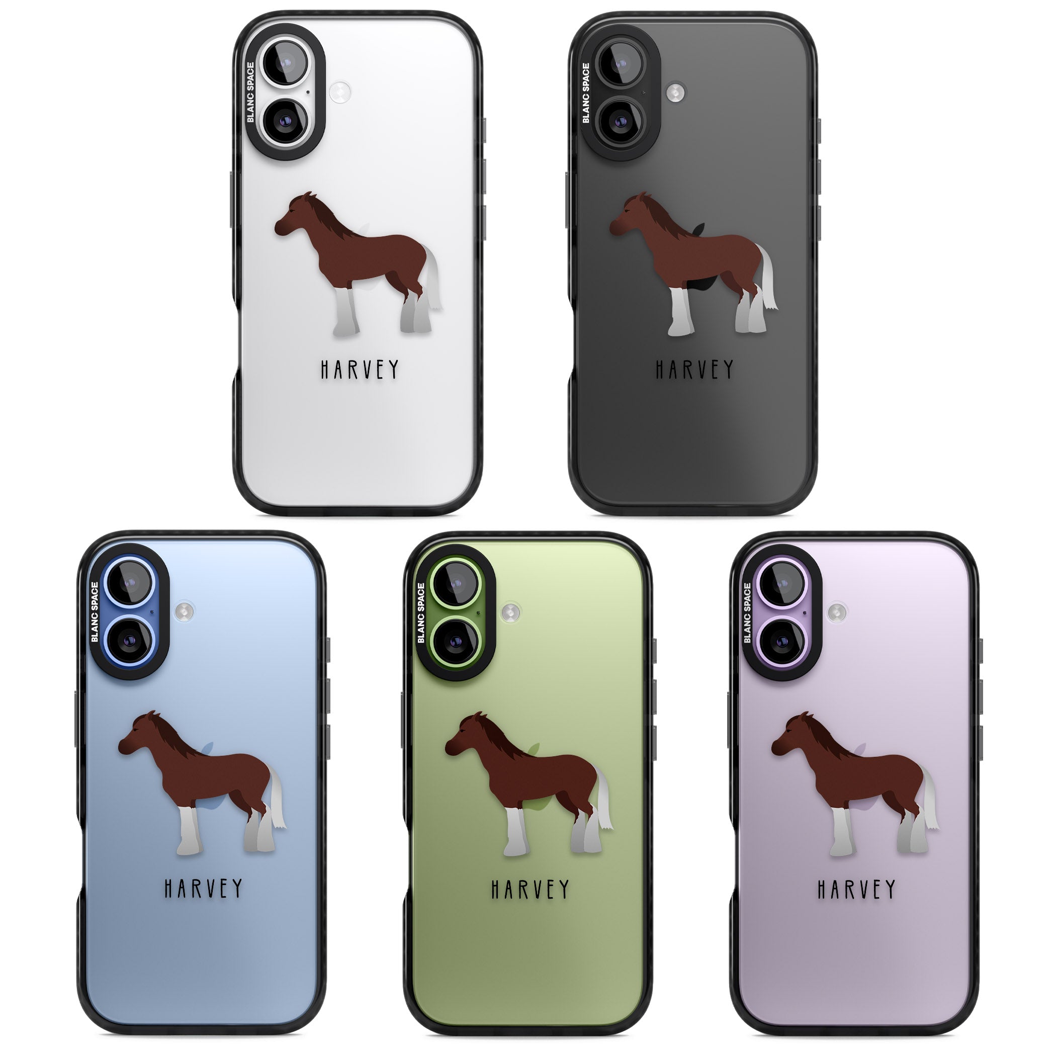 Personalised Brown Horse iPhone 17 Impact Black Phone Case APT Impact Protection