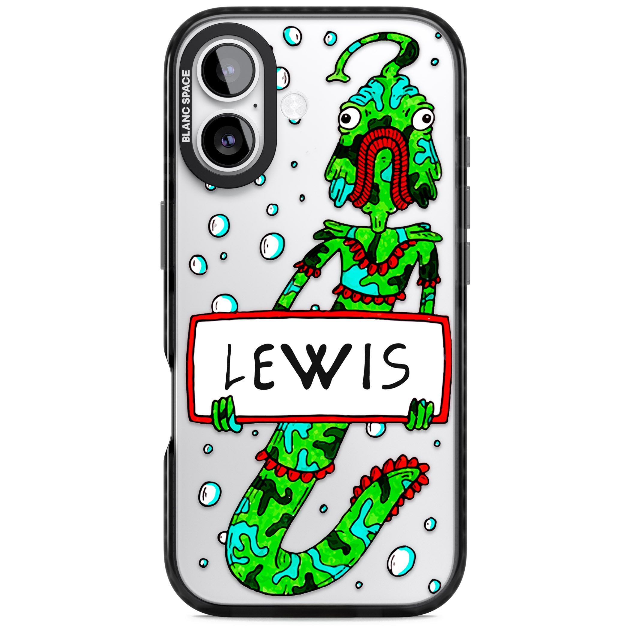 Personalised Fish Boy iPhone 17 Impact Black Phone Case