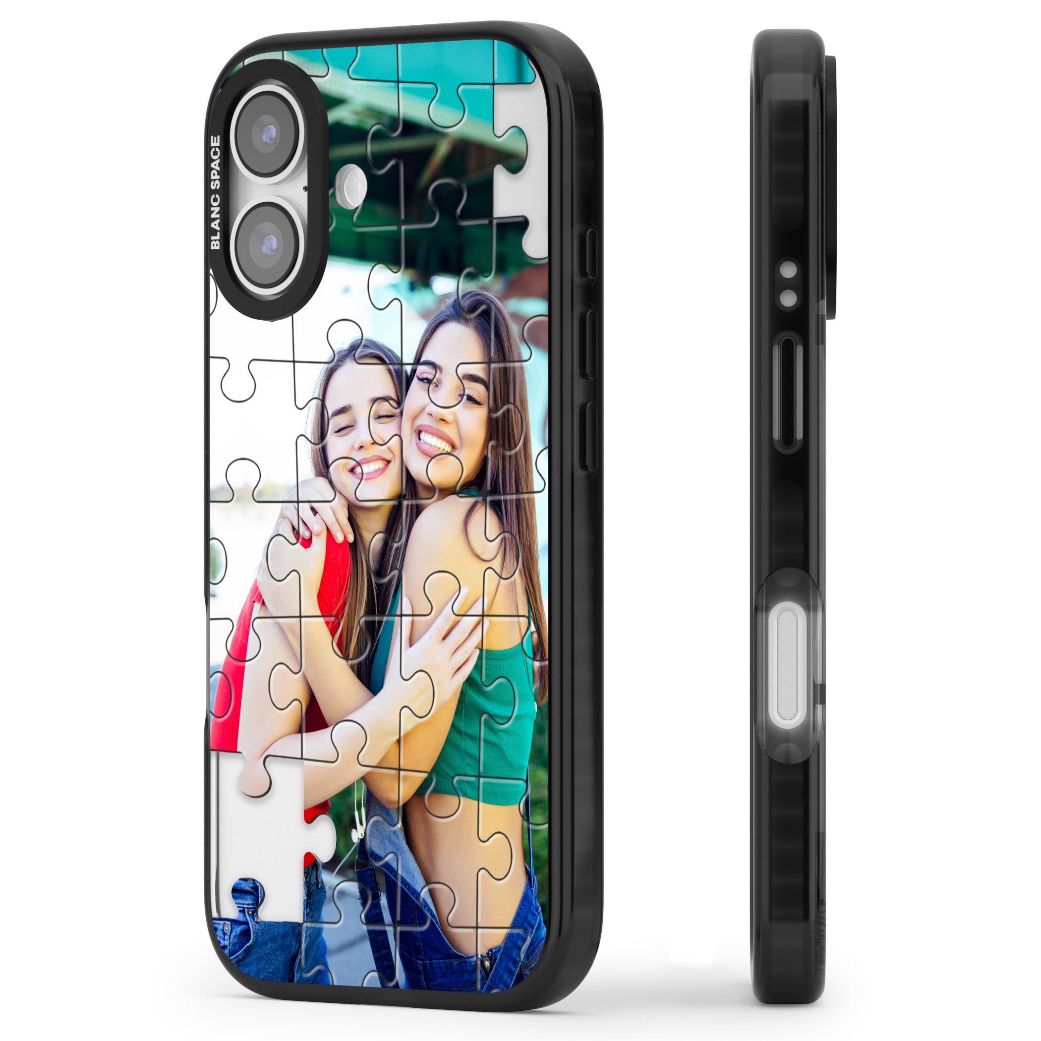 Personalised Jigsaw Puzzle Photo iPhone 17 Impact Black Phone Case Side Profile