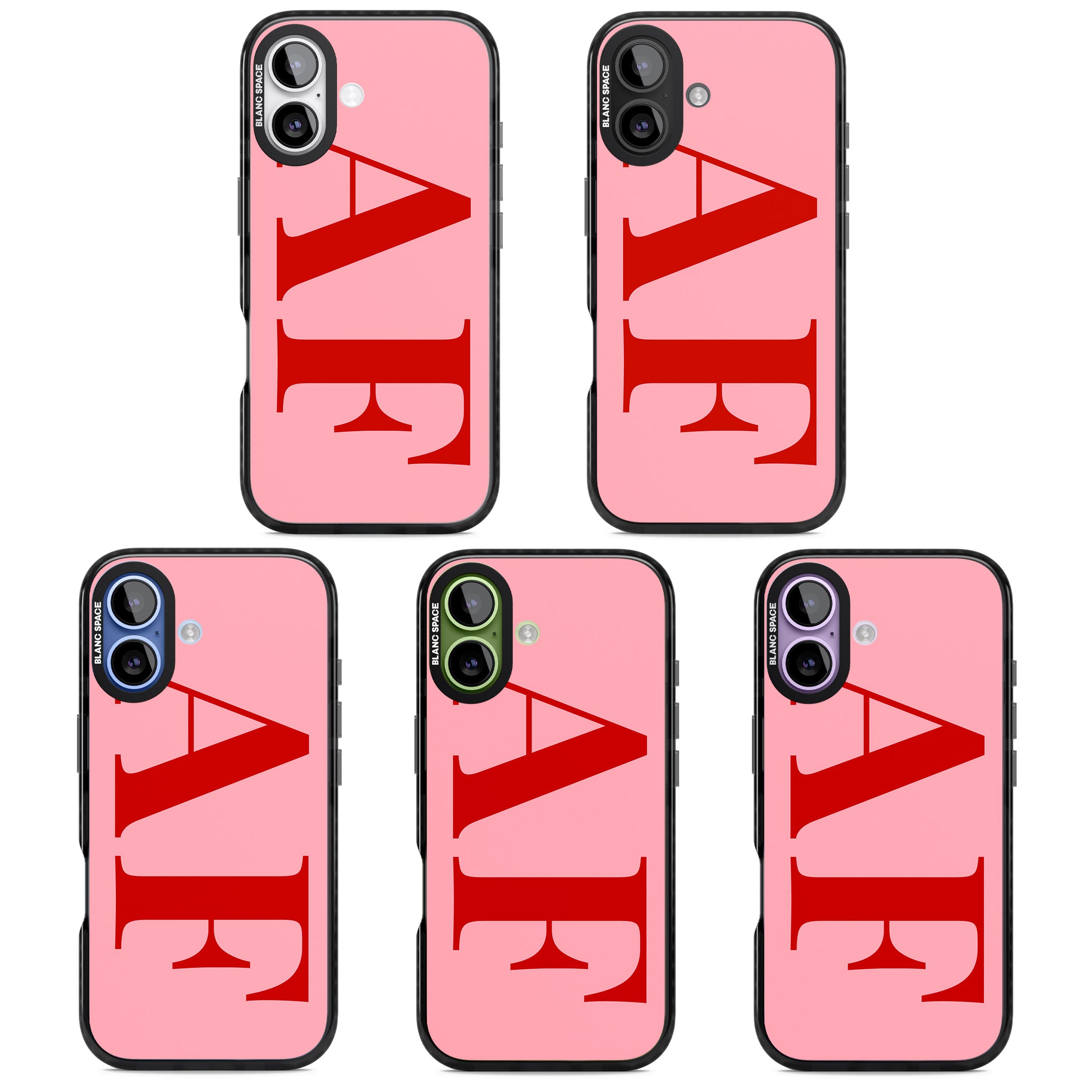 Personalised Red & Pink Letters iPhone 17 Impact Black Phone Case APT Impact Protection