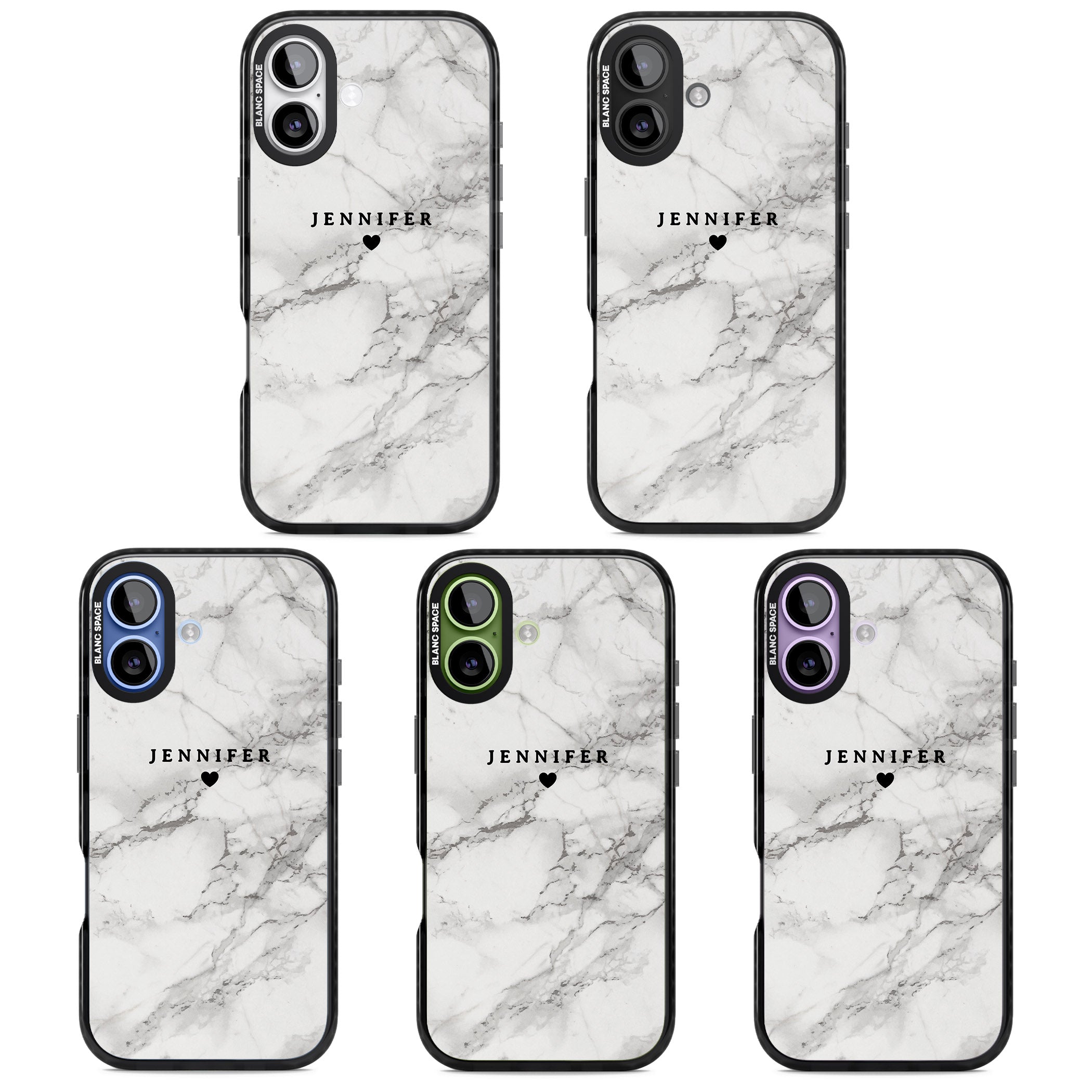 Personalised Classic Grey Marble iPhone 17 Impact Black Phone Case APT Impact Protection
