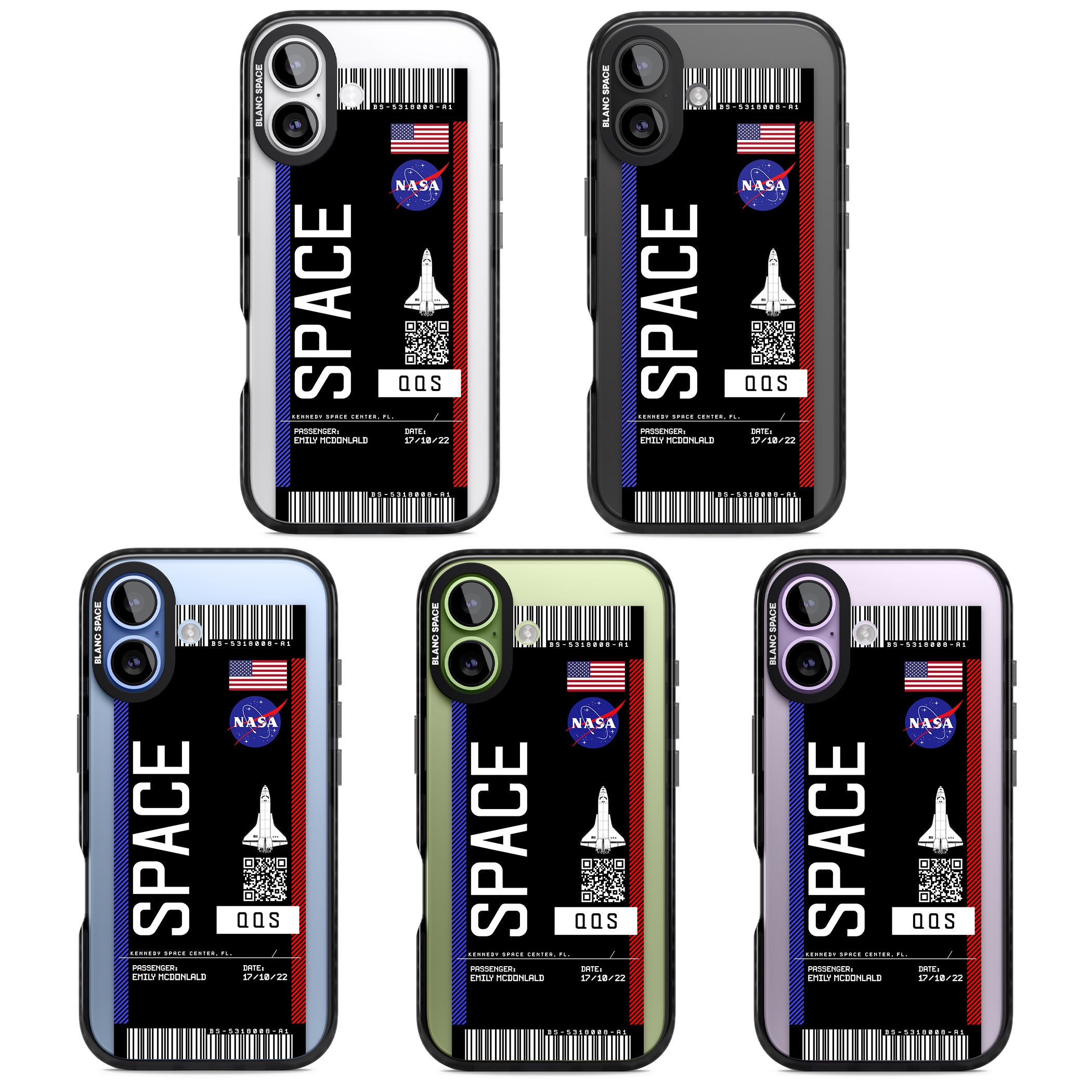 Personalised Nasa Boarding Pass (Dark) iPhone 17 Impact Black Phone Case APT Impact Protection