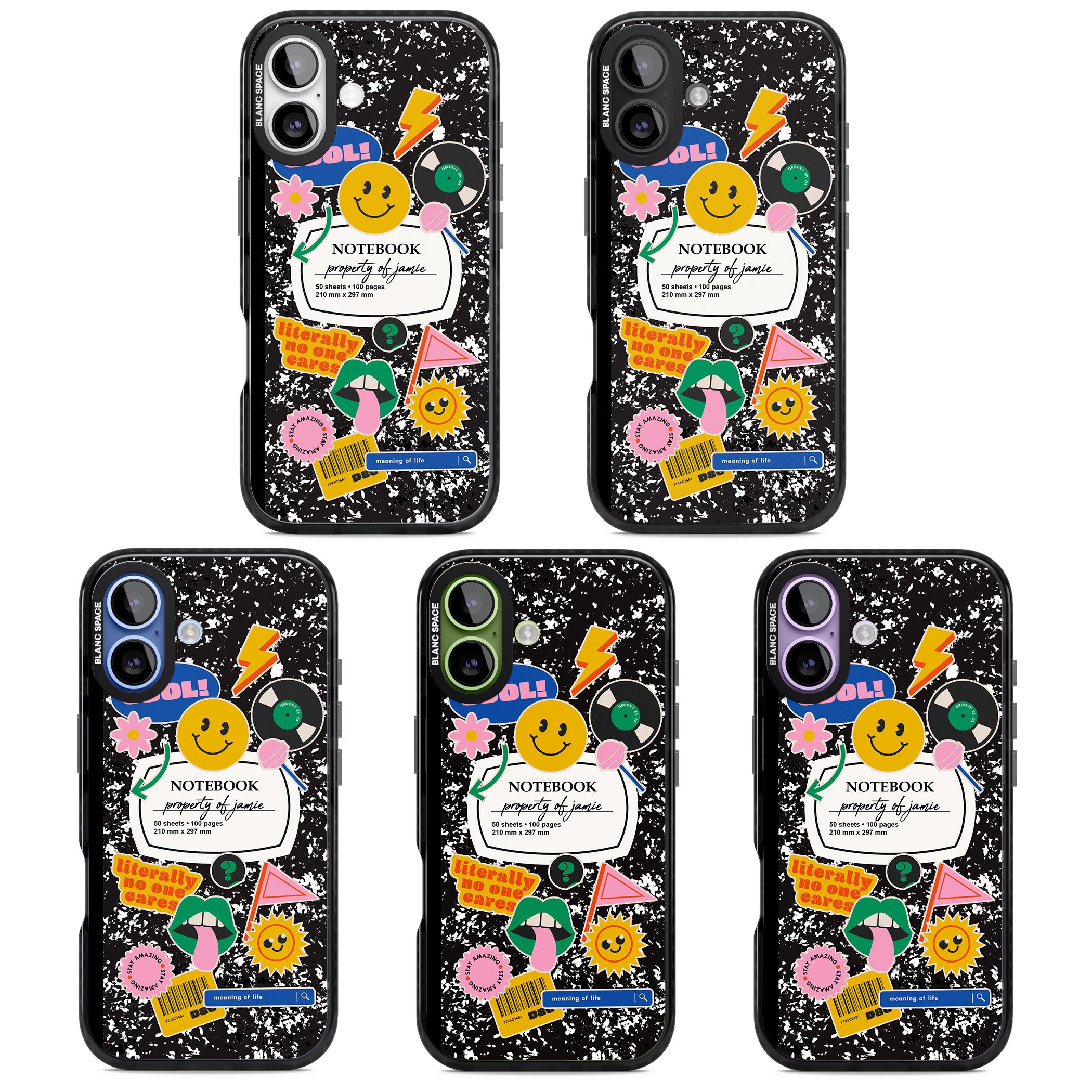 Personalised Quirky Notebook iPhone 17 Impact Black Phone Case APT Impact Protection