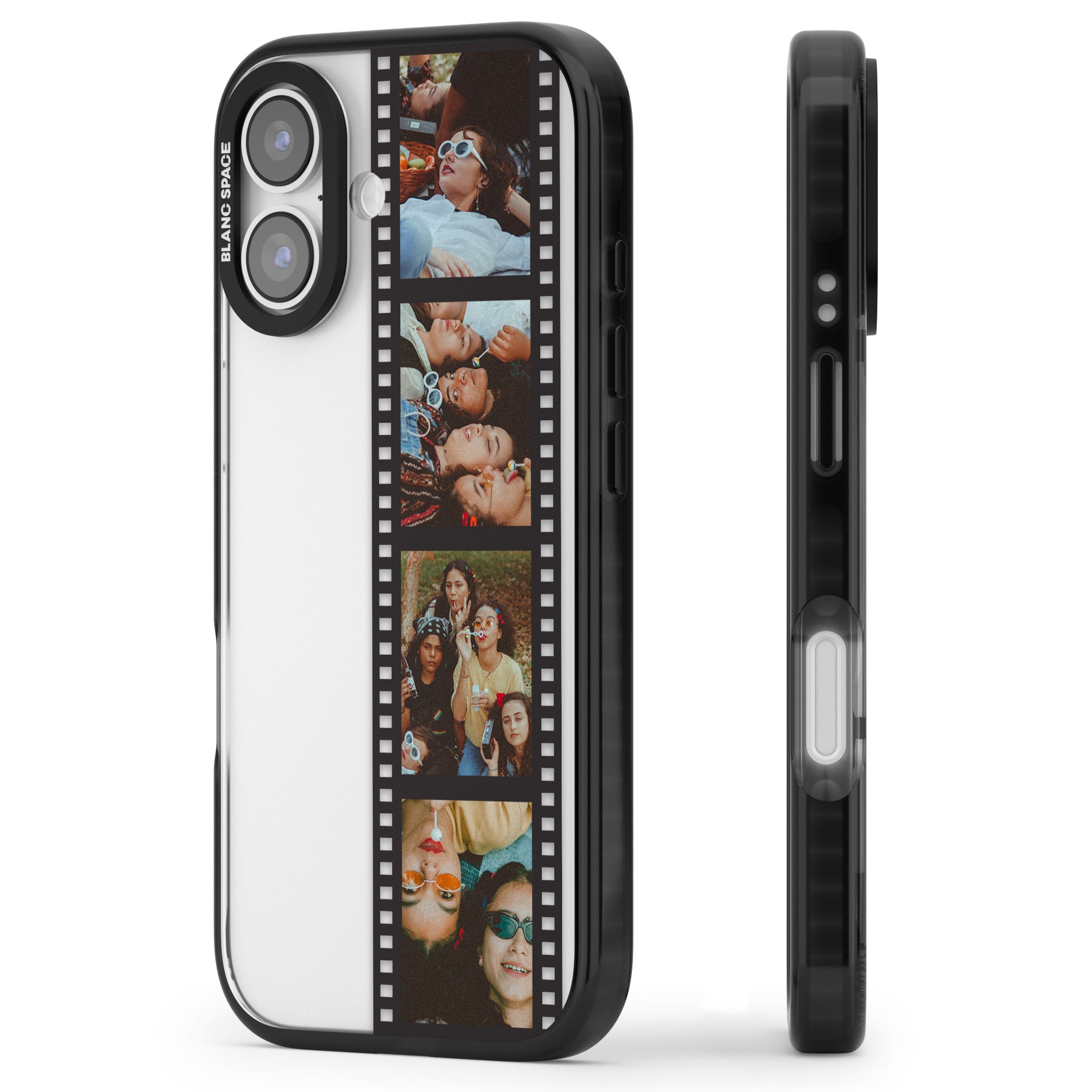 Personalised Photo Film Strip iPhone 17 Impact Black Phone Case Side Profile