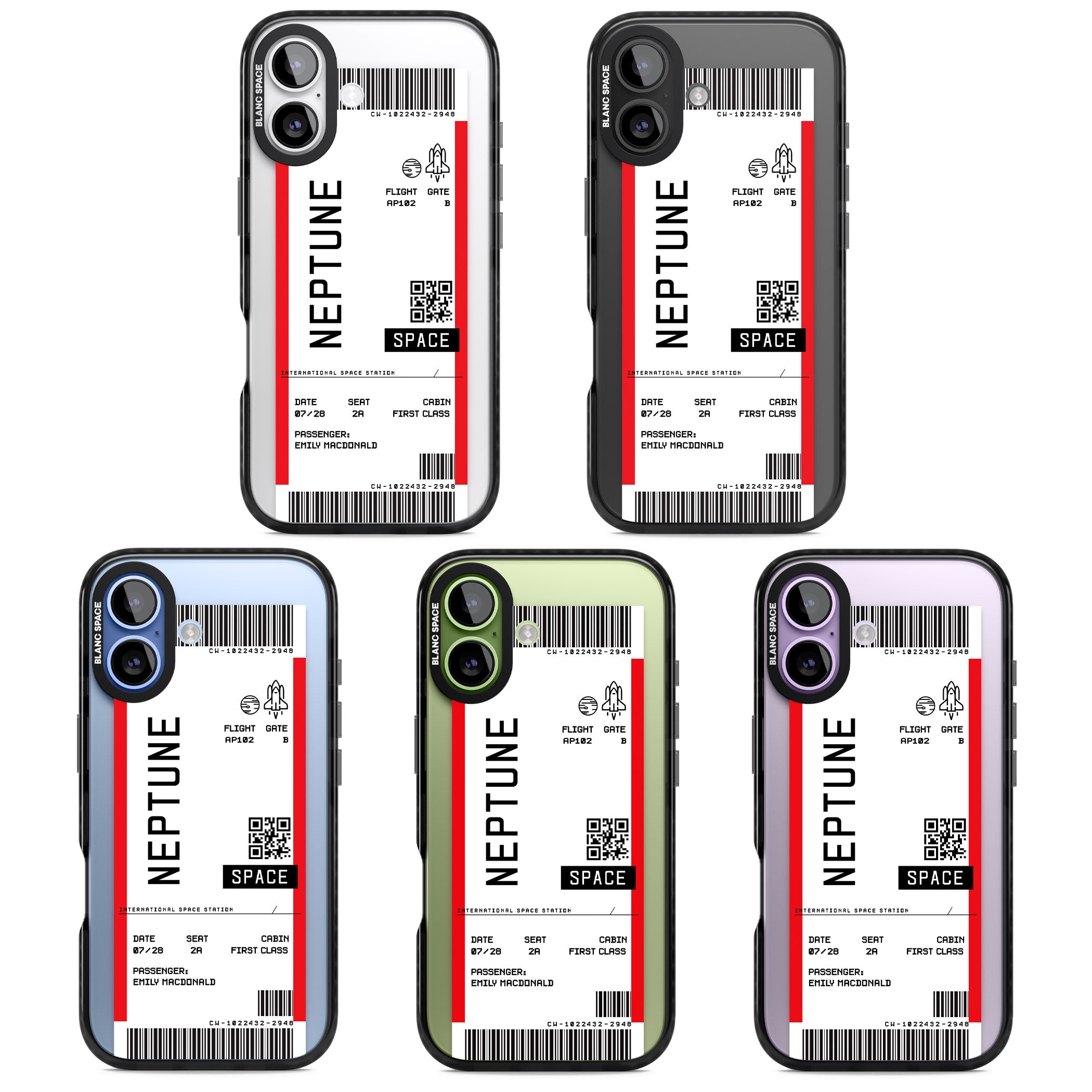 Personalised Neptune Travel Ticket iPhone 17 Impact Black Phone Case APT Impact Protection