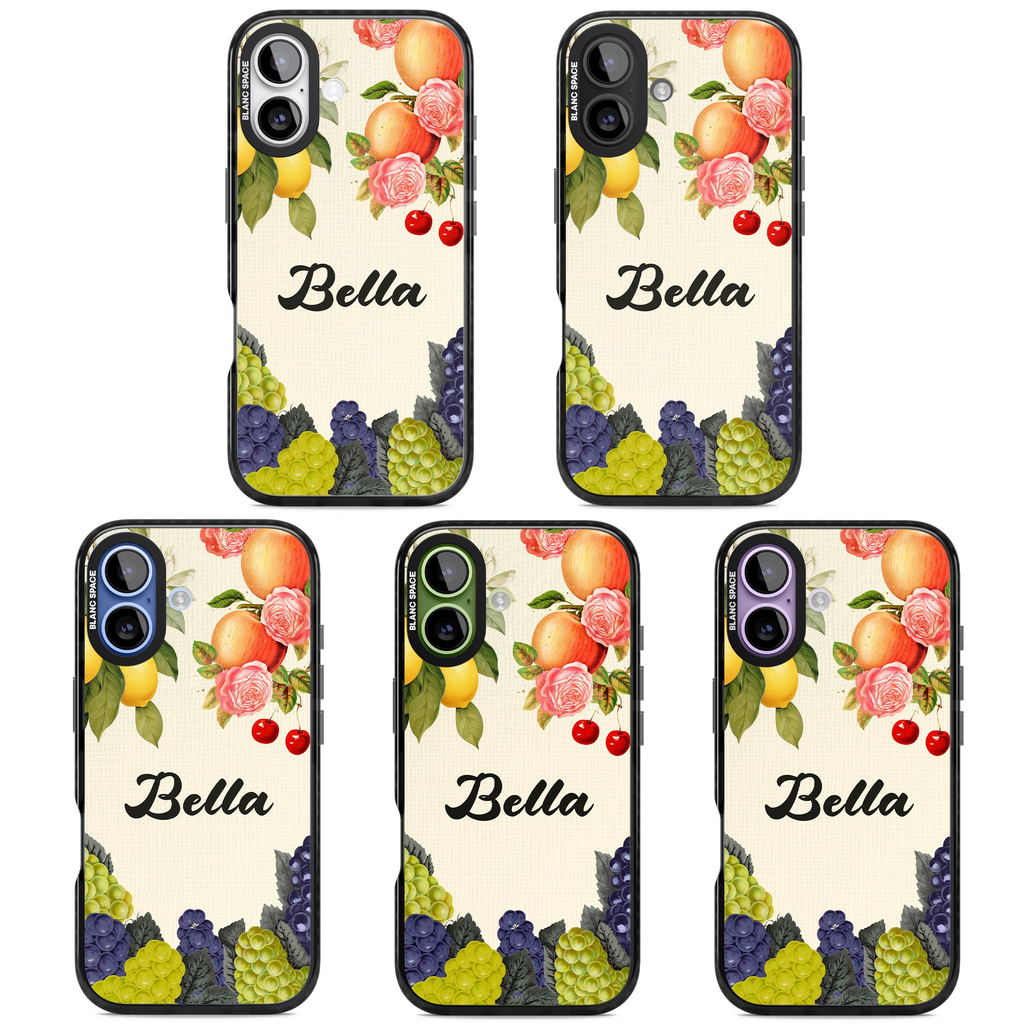 Personalised Vintage Fruits iPhone 17 Impact Black Phone Case APT Impact Protection