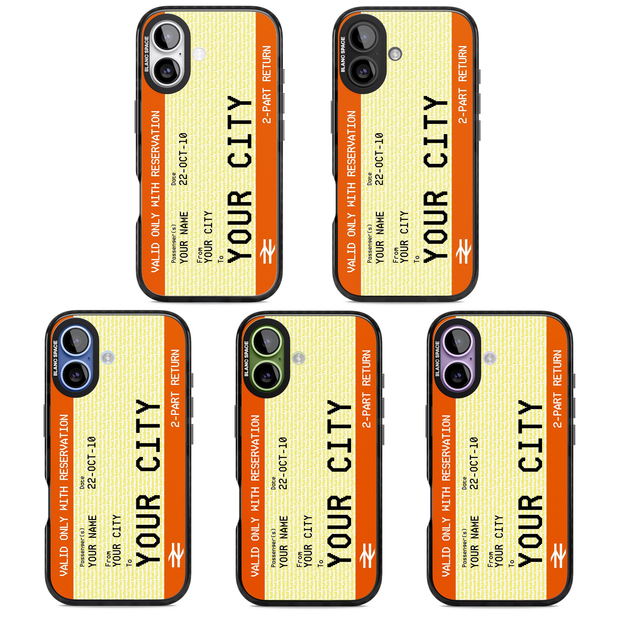 Personalised Create Your Own Train Ticket iPhone 17 Impact Black Phone Case APT Impact Protection
