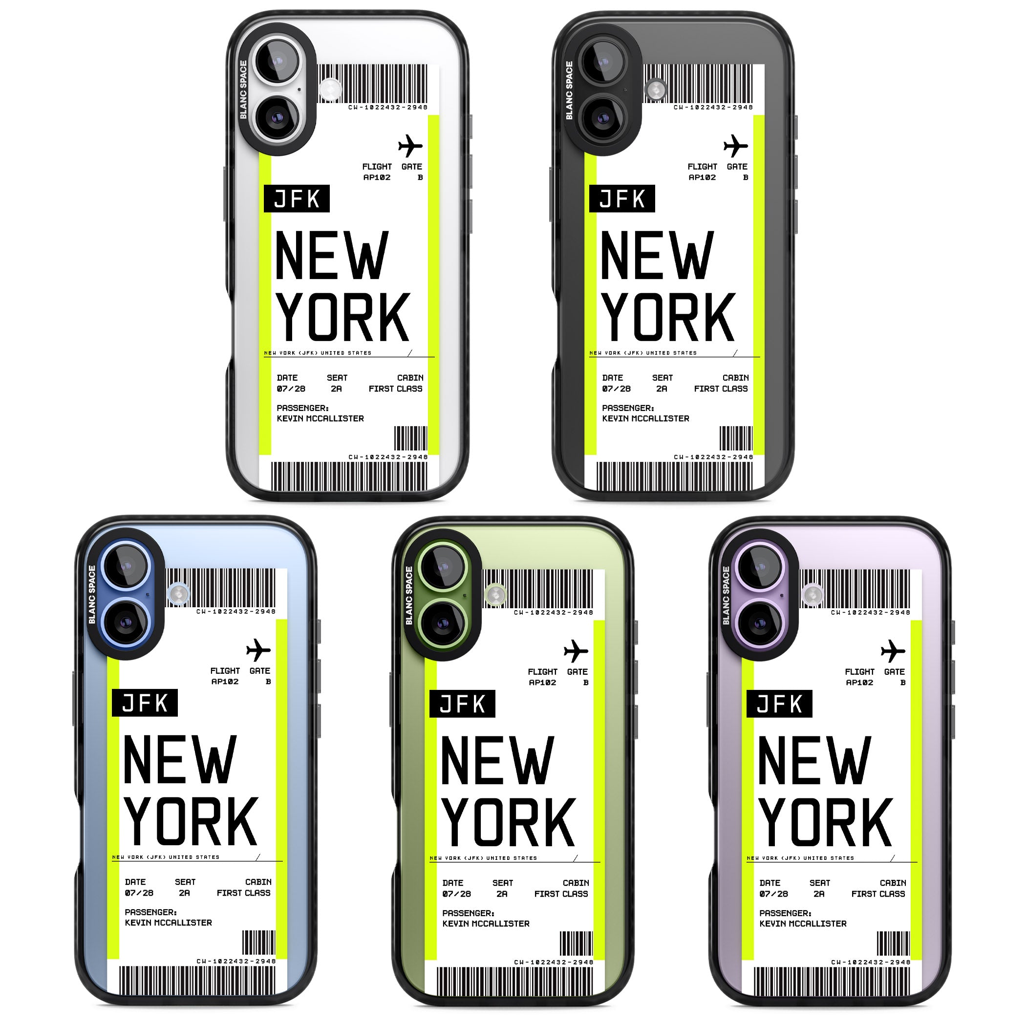 Personalised New York Boarding Pass iPhone 17 Impact Black Phone Case APT Impact Protection
