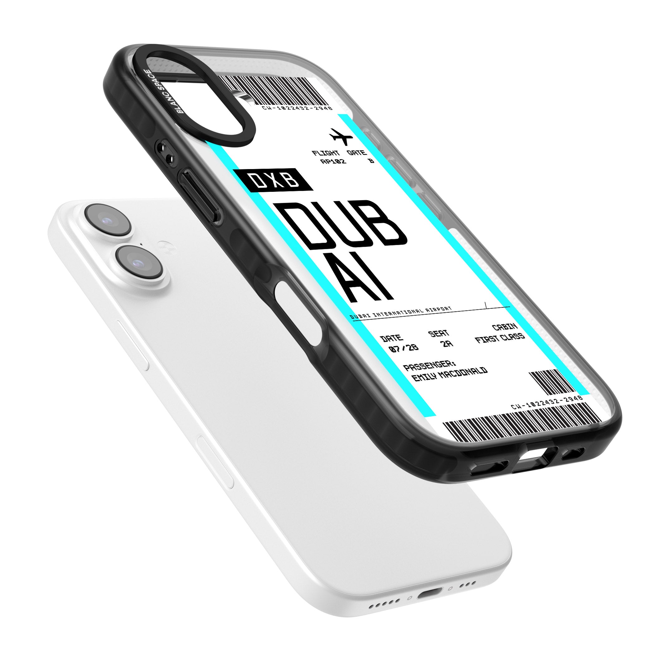 Personalised Dubai Boarding Pass iPhone 17 Impact Black Phone Case Colours