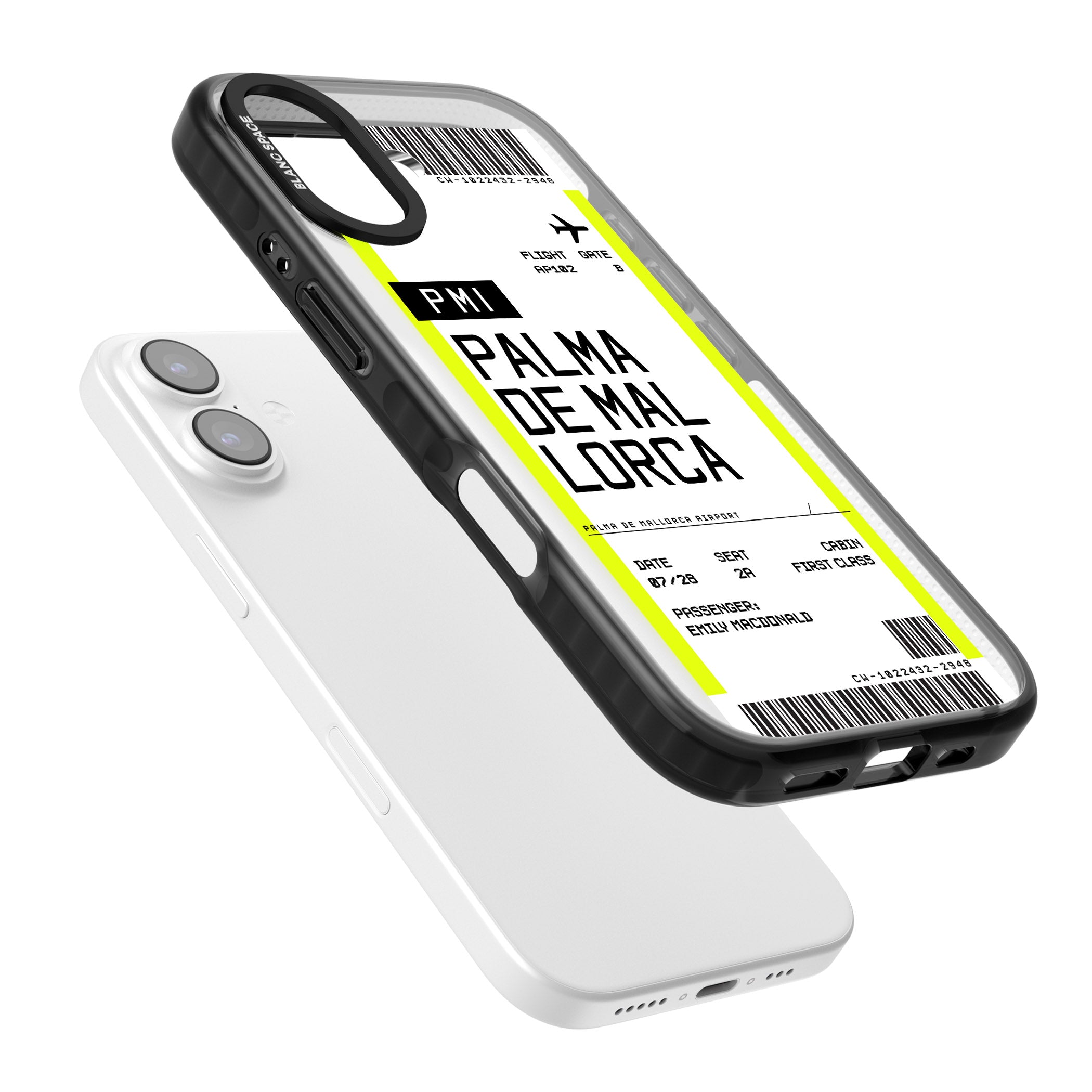 Personalised Palma De Mallorca Boarding Pass iPhone 17 Impact Black Phone Case Colours