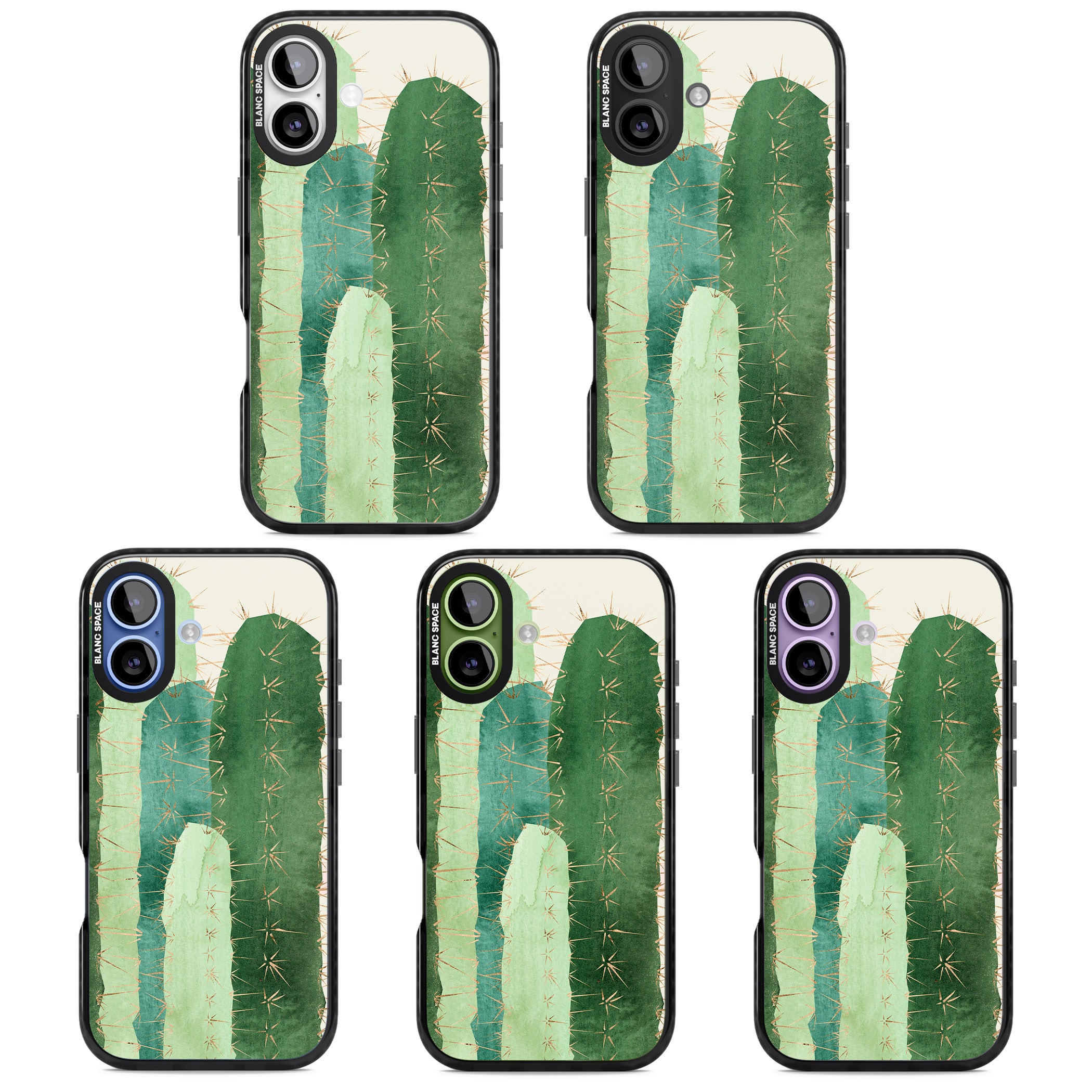 Large Cacti iPhone 17 Impact Black Phone Case APT Impact Protection