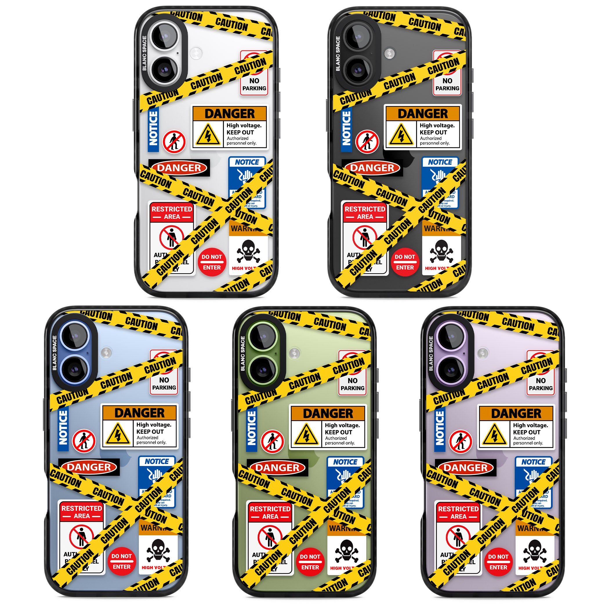 Caution Sign iPhone 17 Impact Black Phone Case APT Impact Protection