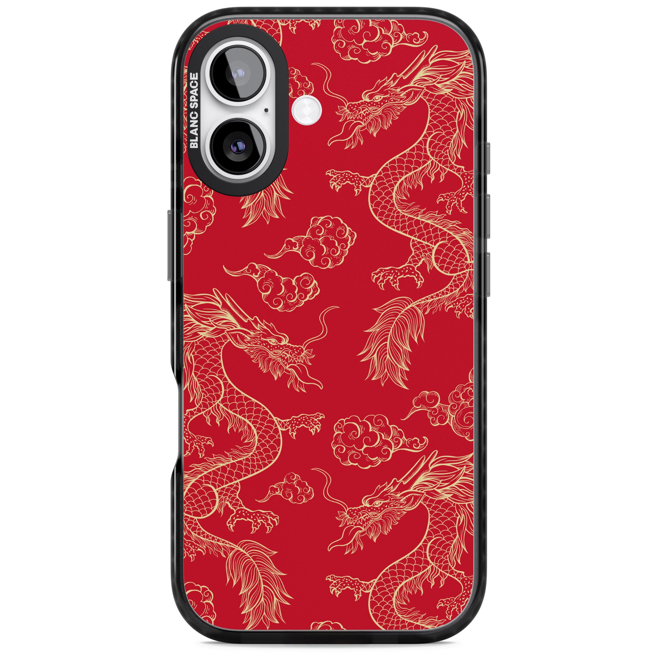 Red And Gold Dragon Pattern iPhone 17 Impact Black Phone Case
