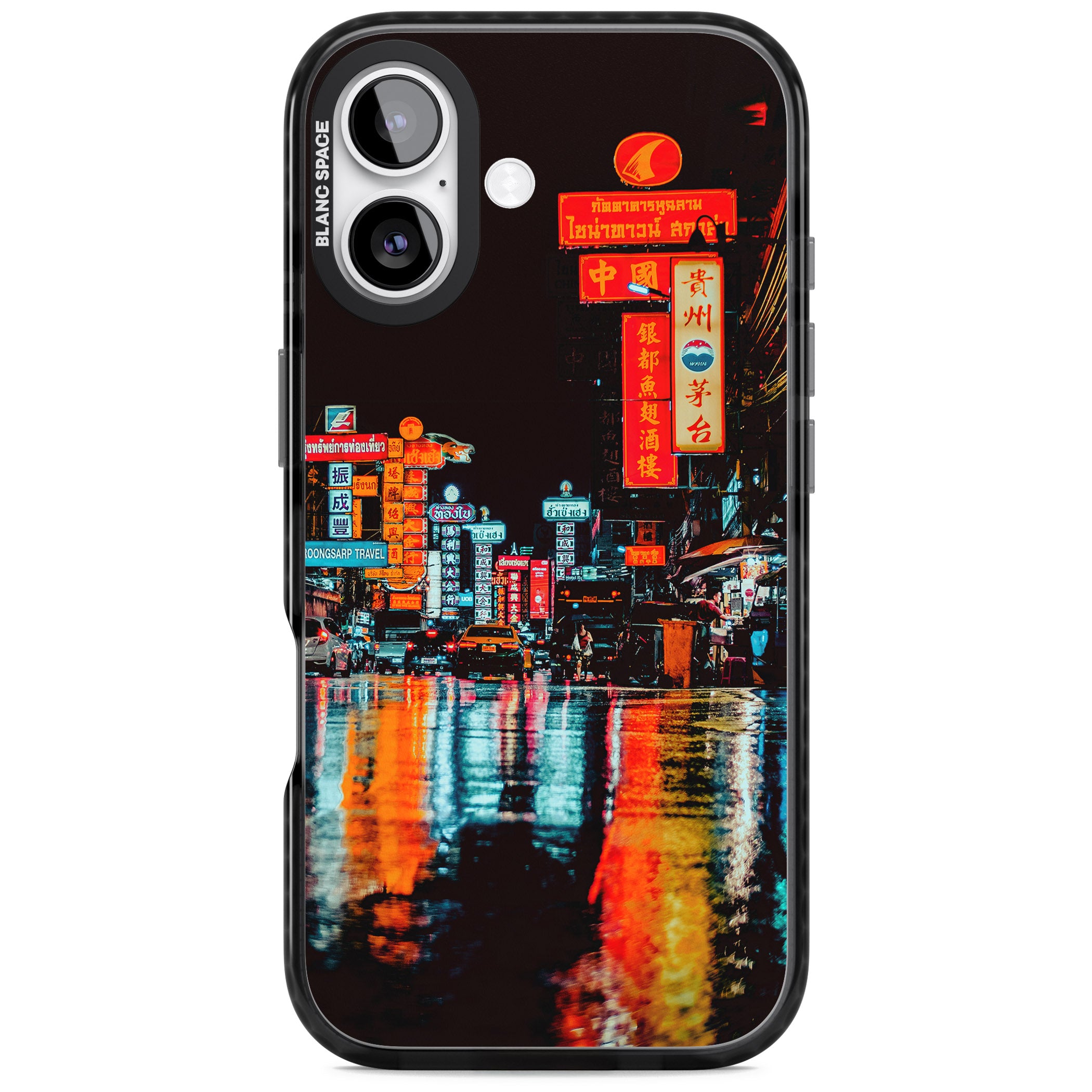 Neon City iPhone 17 Impact Black Phone Case