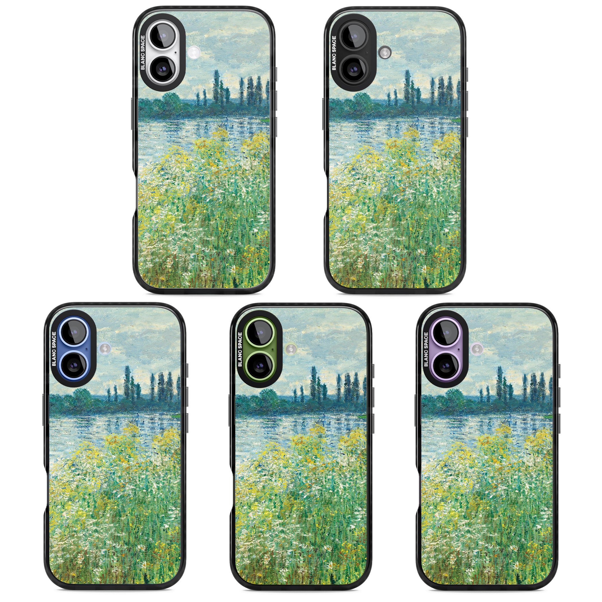 Banks Of The Seine By Claude Monet iPhone 17 Impact Black Phone Case APT Impact Protection