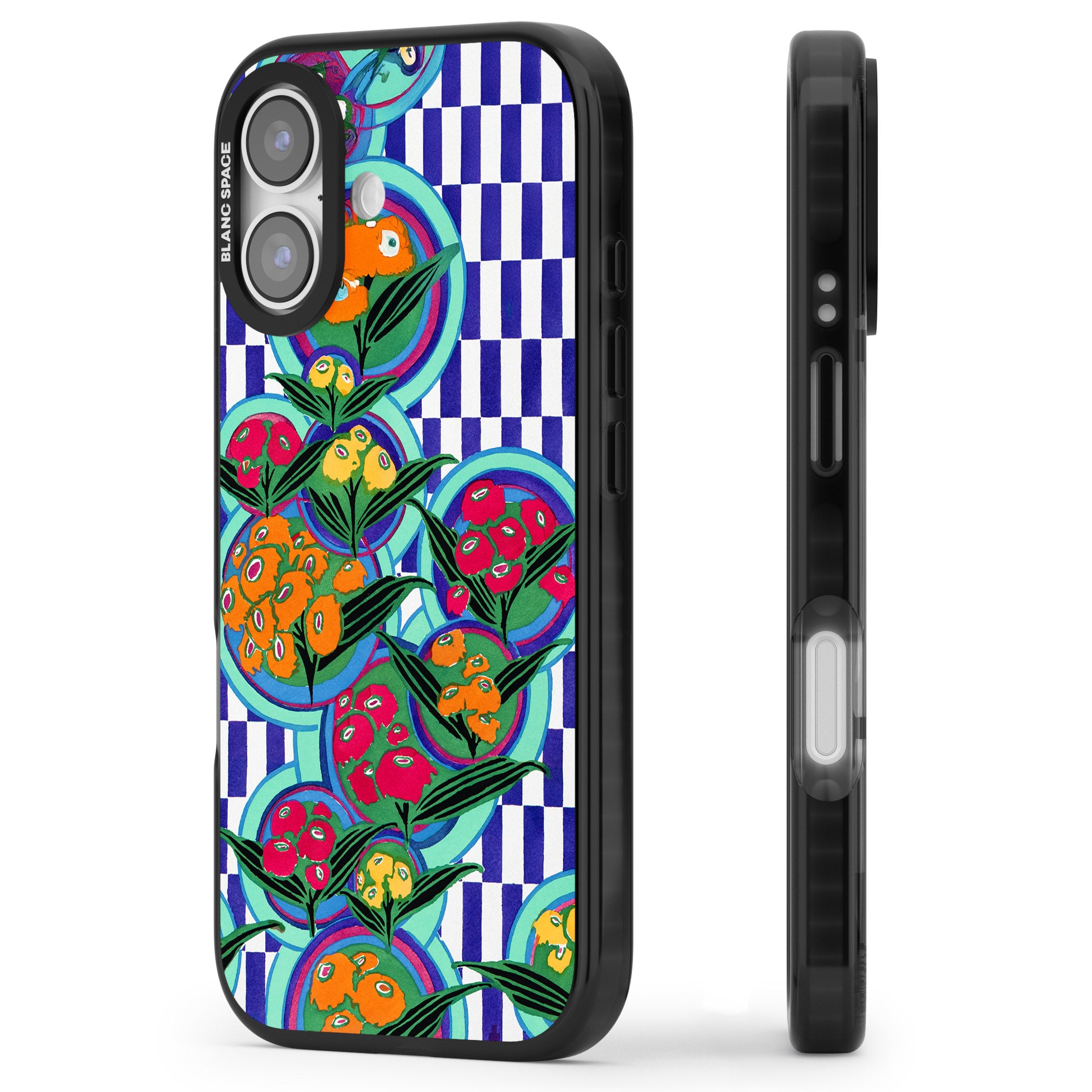 Vintage Fruit Plates iPhone 17 Impact Black Phone Case Side Profile
