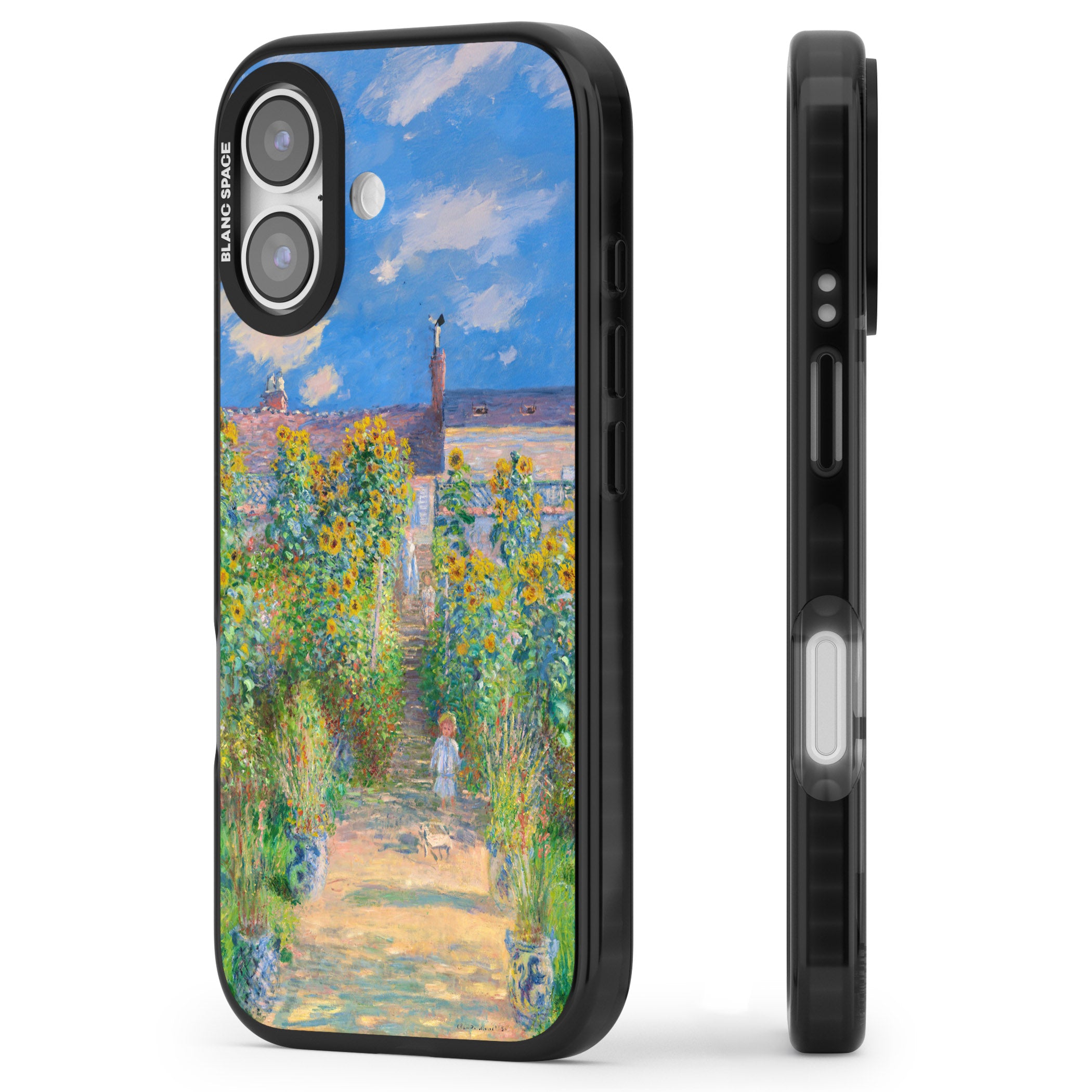 Garden at Vetheuil iPhone 17 Impact Black Phone Case Side Profile