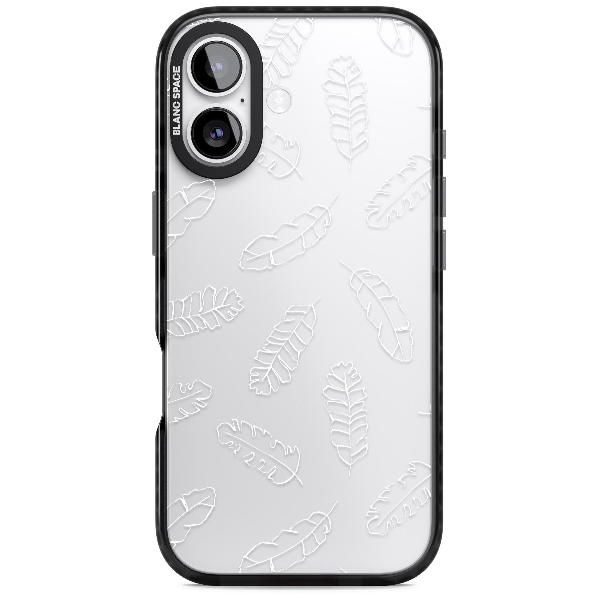 Palm Leaf Outline iPhone 17 Impact Black Phone Case