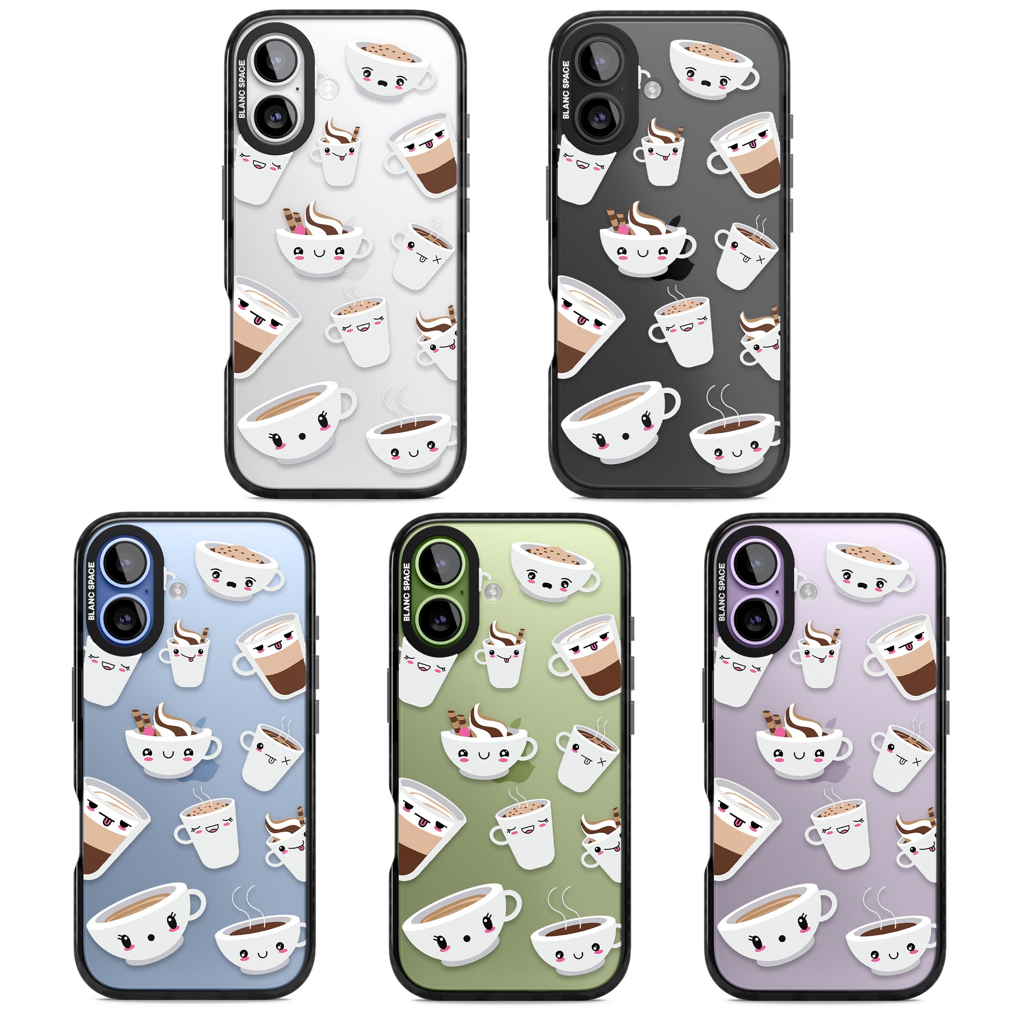 Coffee Faces iPhone 17 Impact Black Phone Case APT Impact Protection