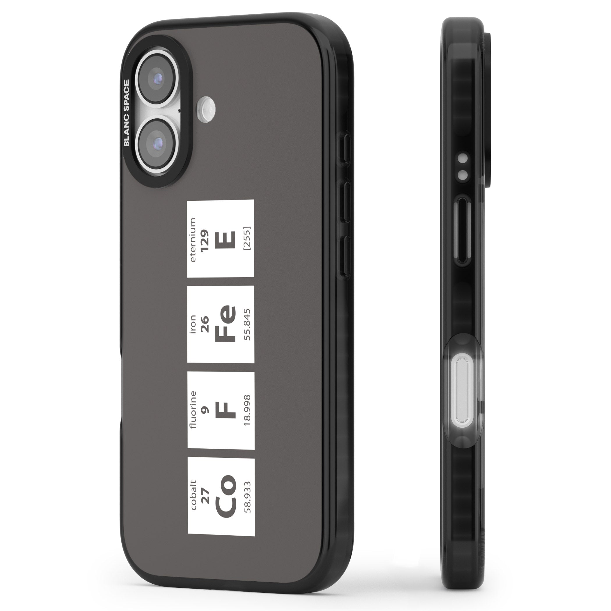 Coffee Element (Grey) iPhone 17 Impact Black Phone Case Side Profile