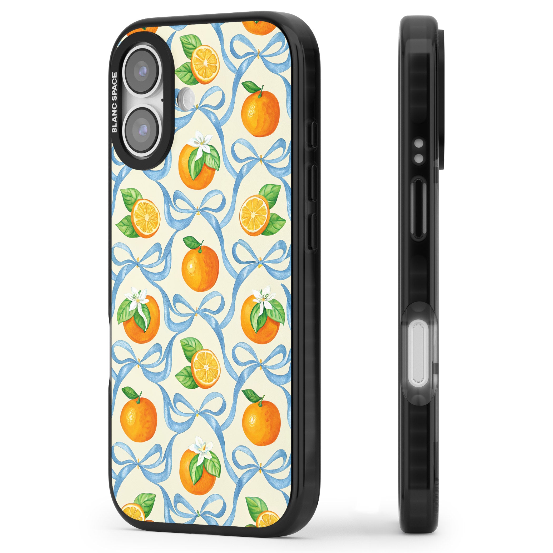 Bows & Clementines iPhone 17 Impact Black Phone Case Side Profile