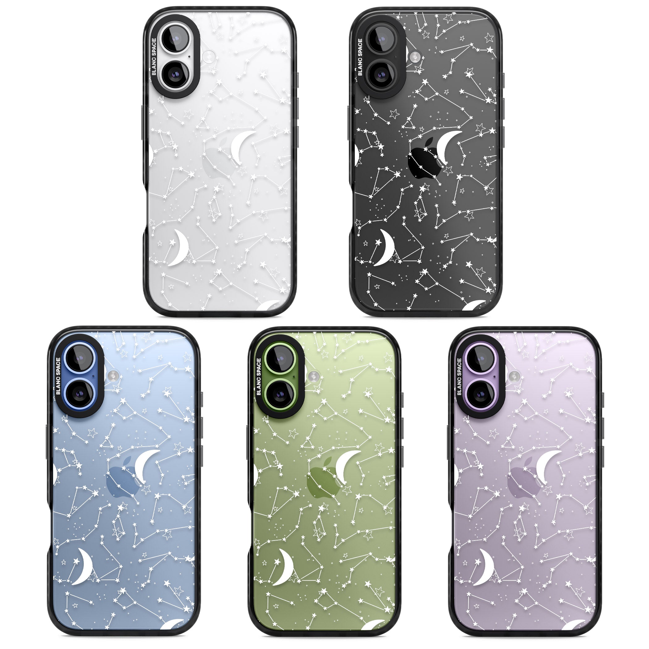 White Constellations iPhone 17 Impact Black Phone Case APT Impact Protection