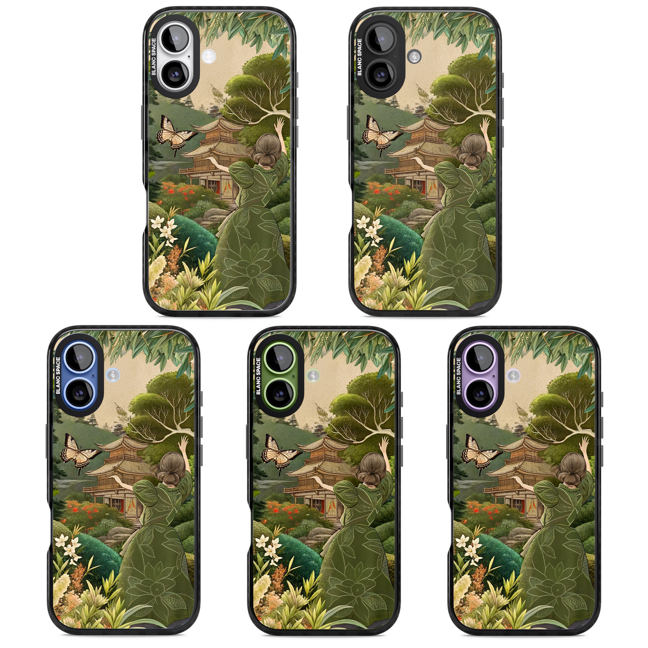 Japanese Nature iPhone 17 Impact Black Phone Case APT Impact Protection