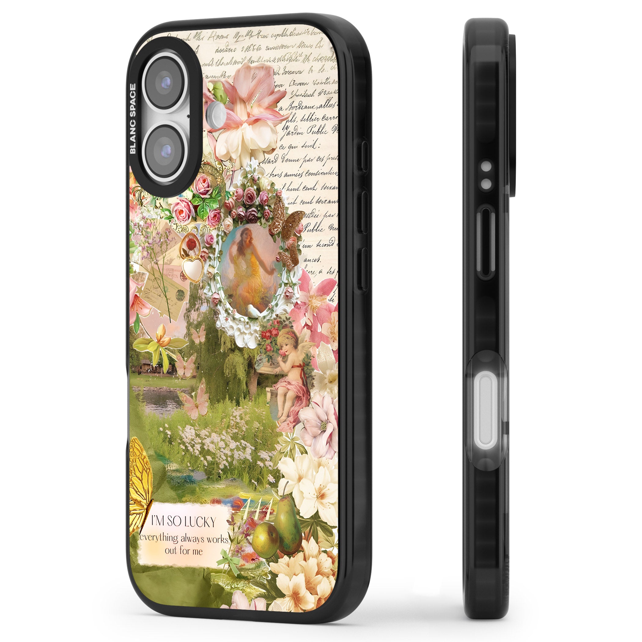 Nature in Pink iPhone 17 Impact Black Phone Case Side Profile