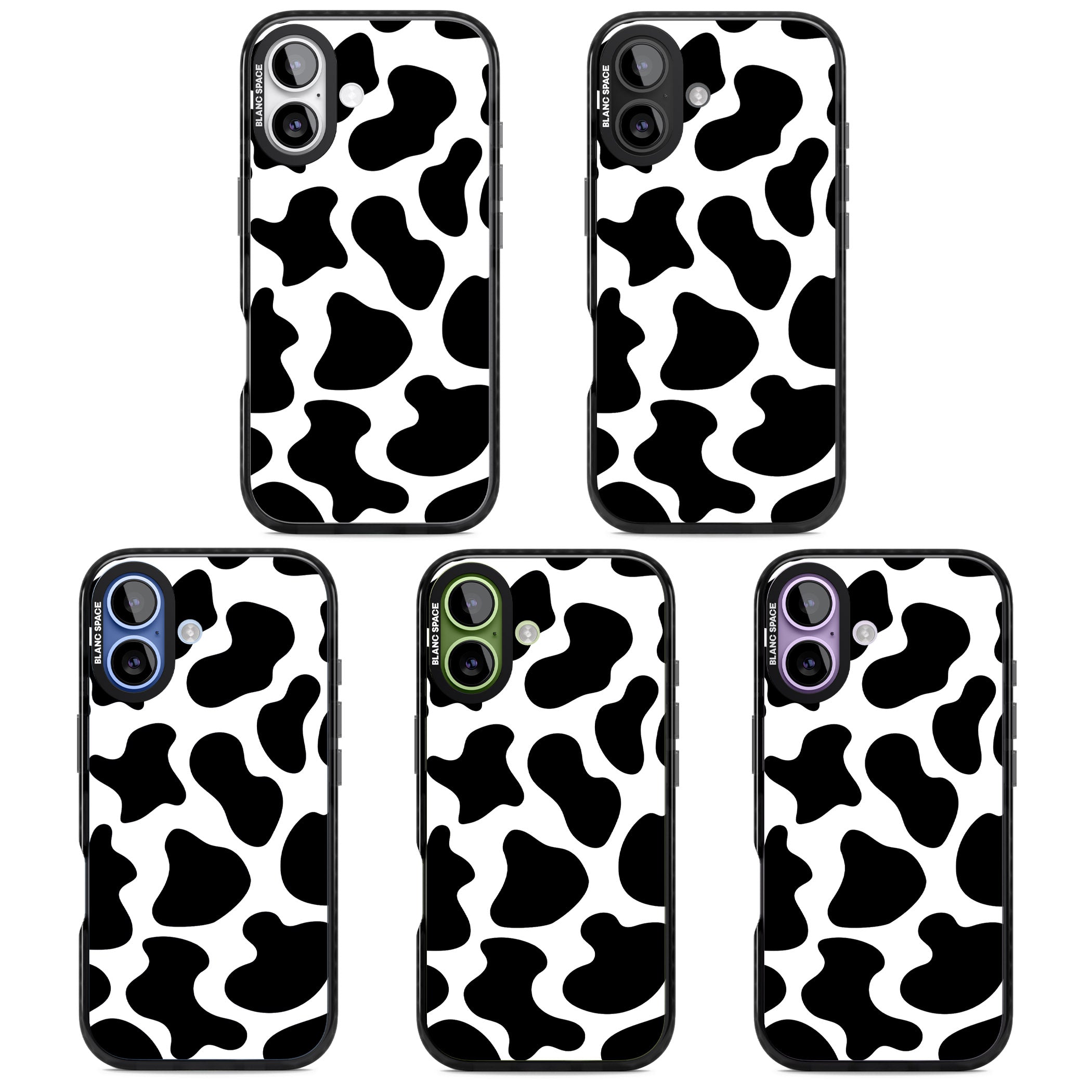 Cow Print iPhone 17 Impact Black Phone Case APT Impact Protection