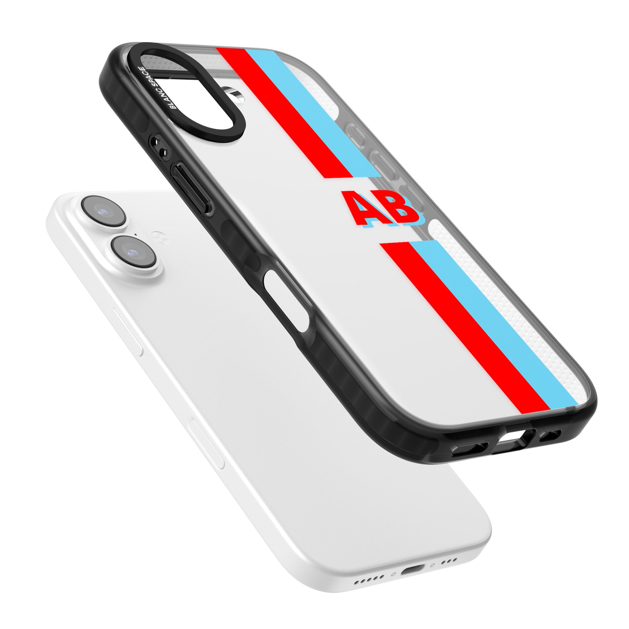 Personalised Bold Striped iPhone 17 Impact Black Phone Case Colours