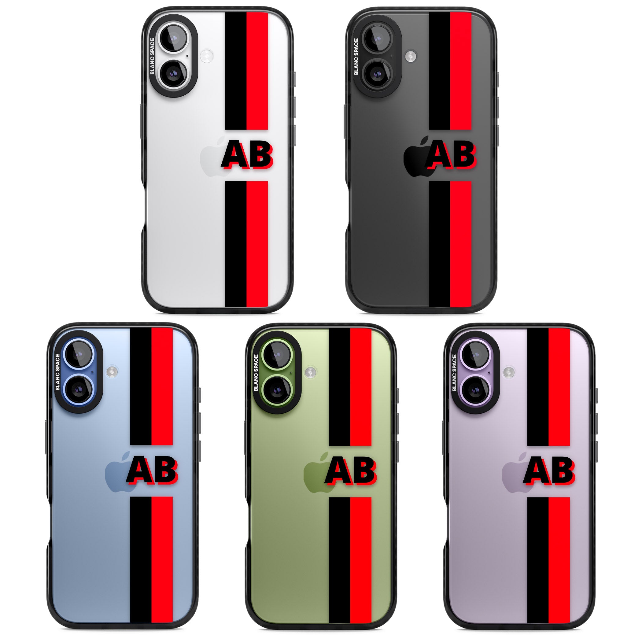 Personalised Bold Stripe iPhone 17 Impact Black Phone Case APT Impact Protection
