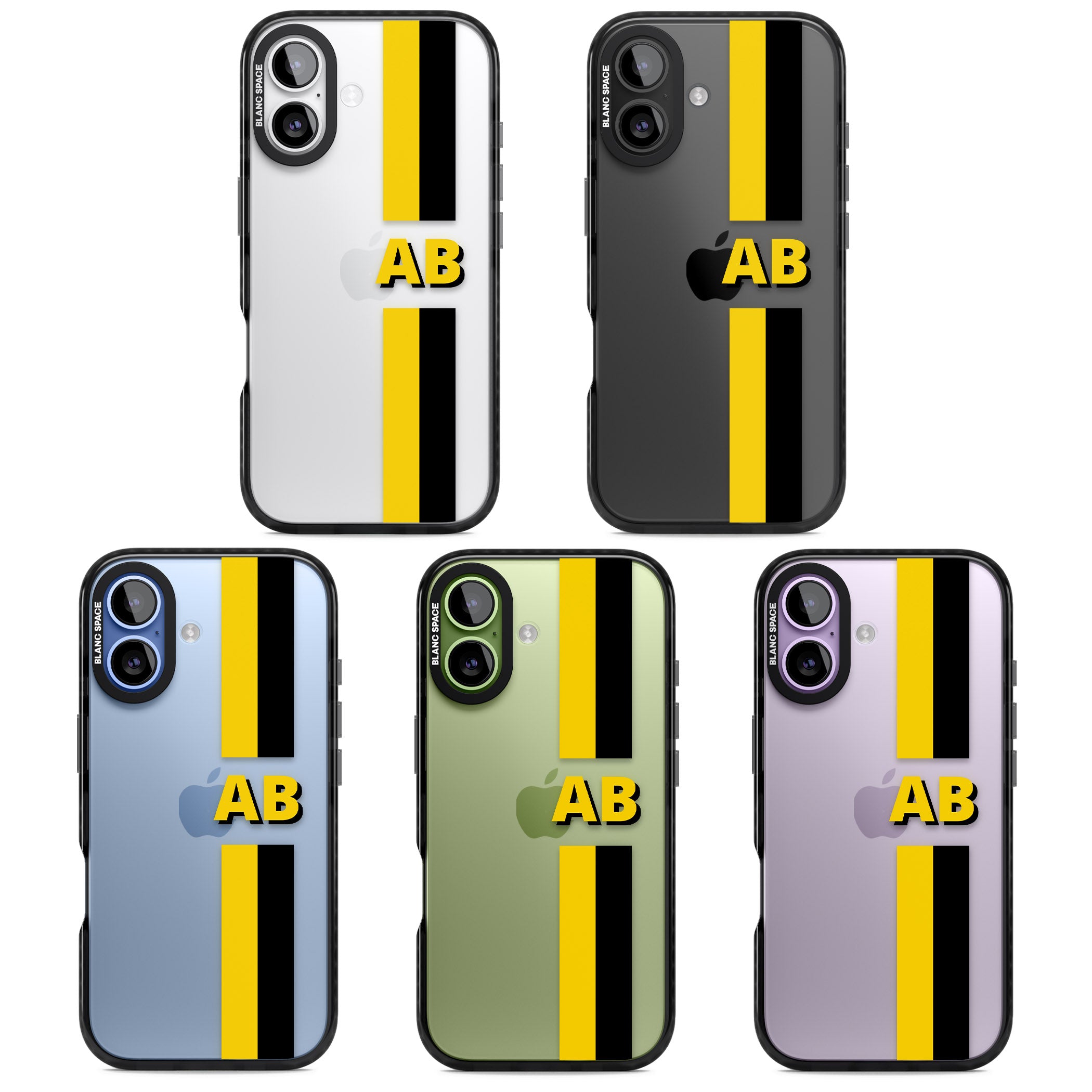 Personalised Bold Name Striped iPhone 17 Impact Black Phone Case APT Impact Protection
