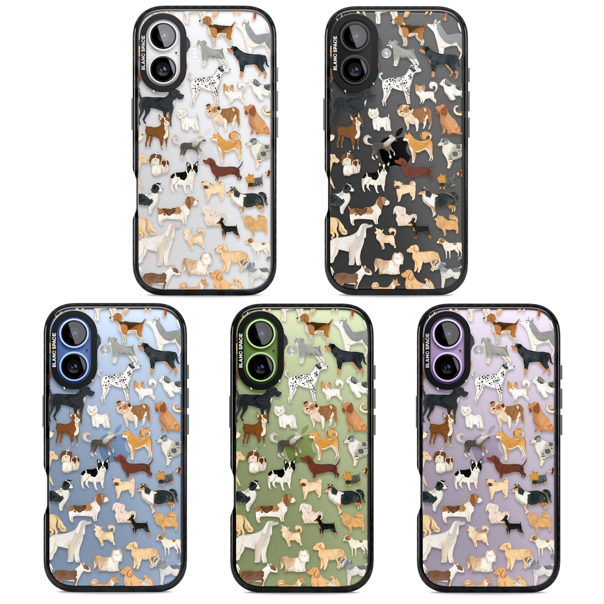 Hand Painted Dogs iPhone 17 Impact Black Phone Case APT Impact Protection