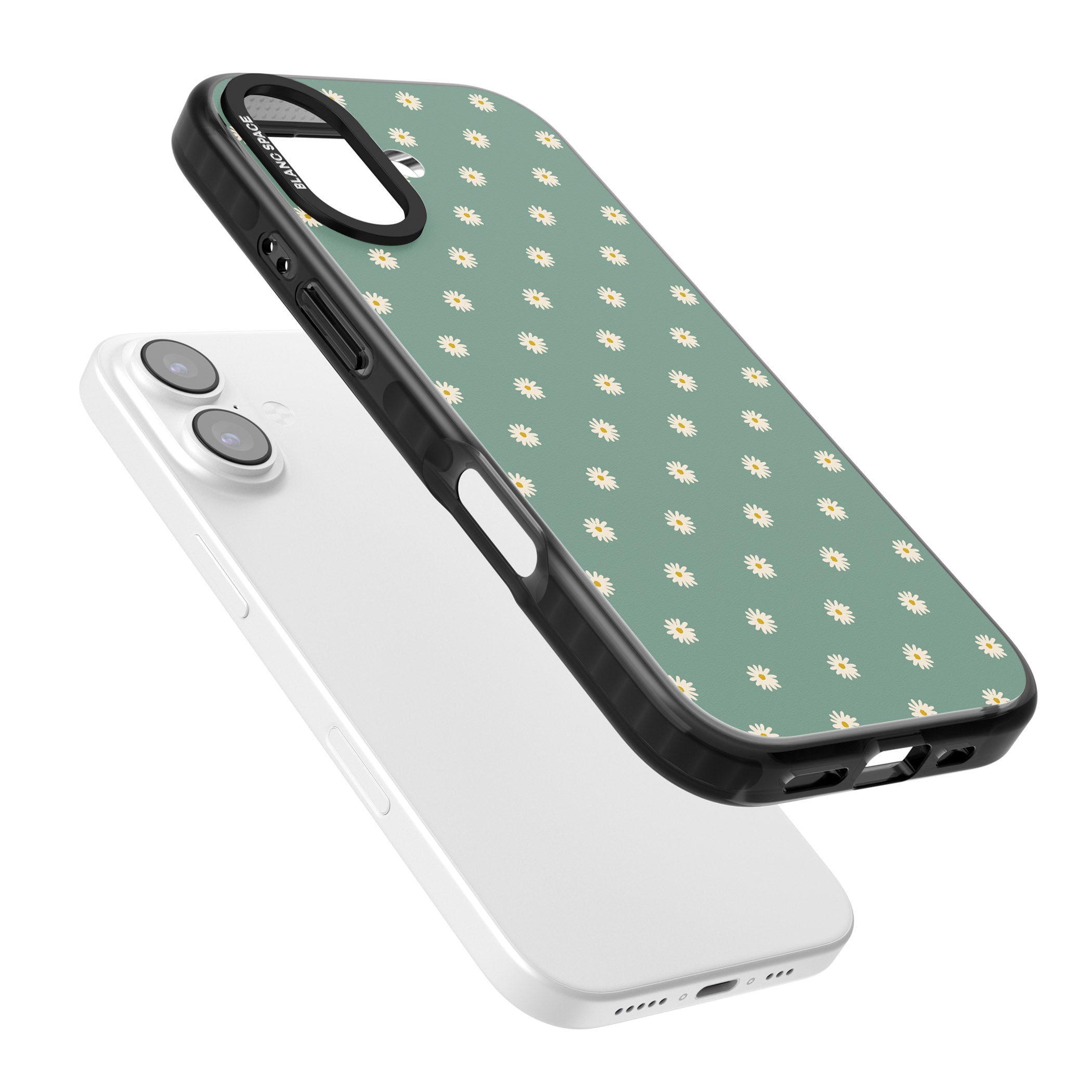 Sage Daisy Floral iPhone 17 Impact Black Phone Case Colours