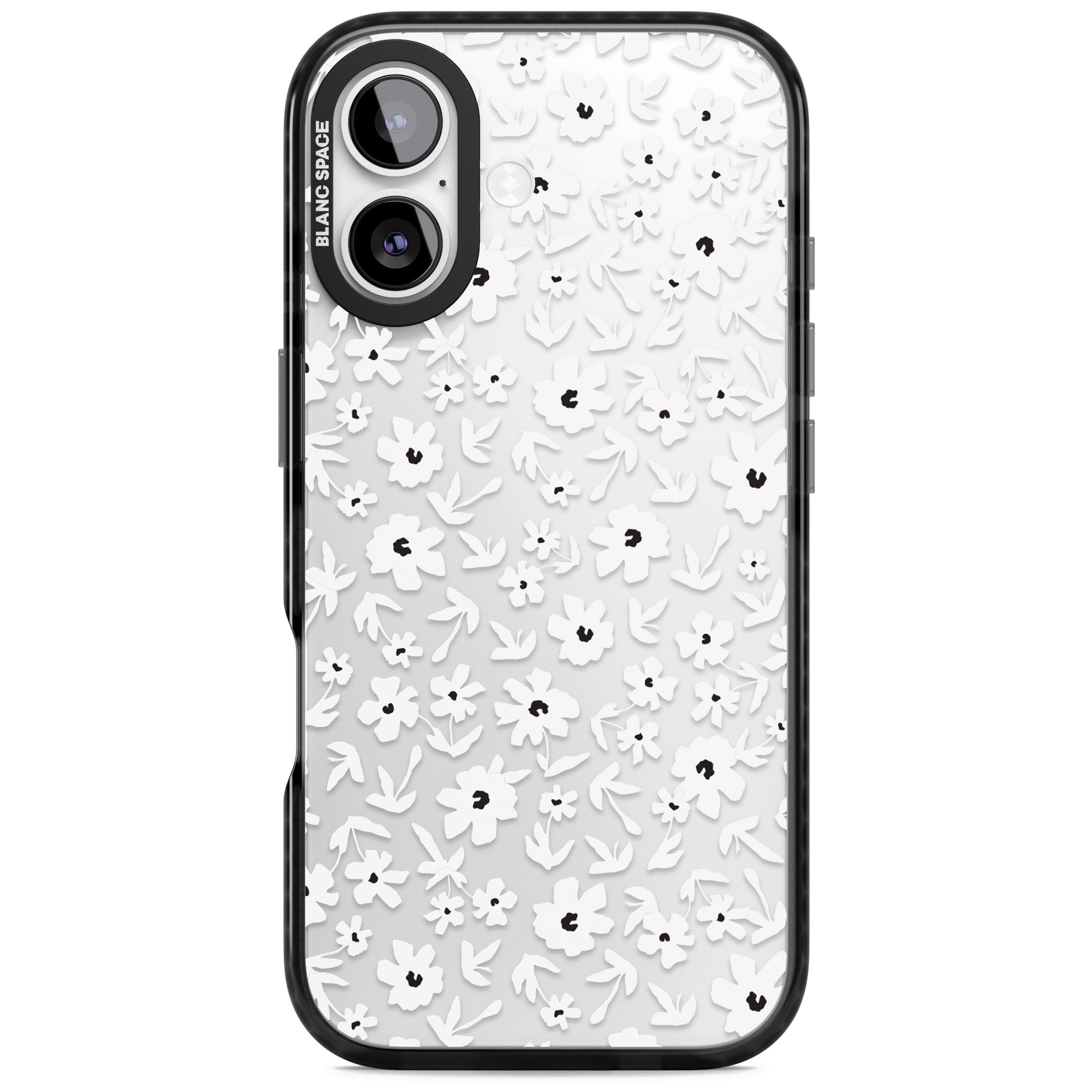 Monochrome Floral iPhone 17 Impact Black Phone Case