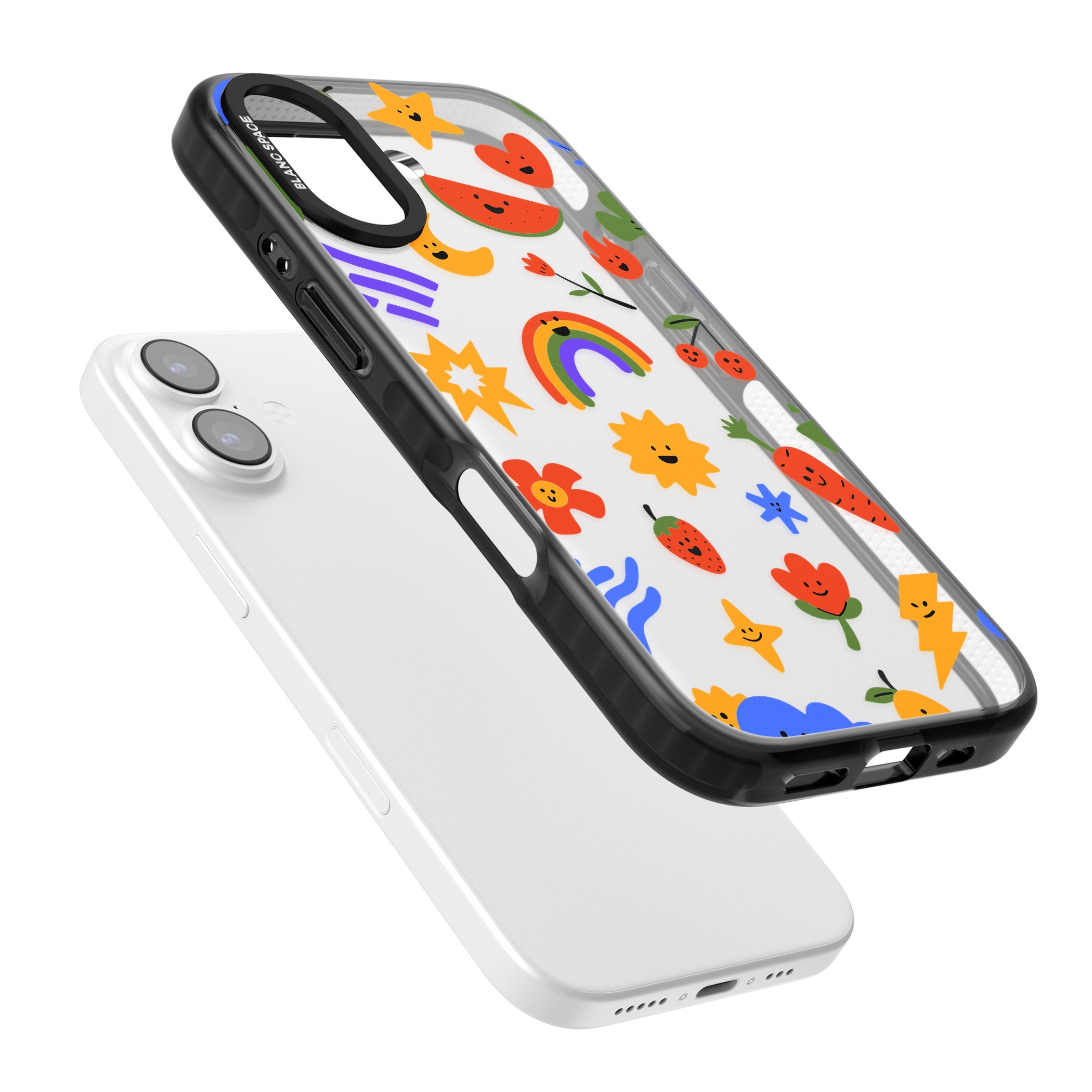Colorful Kawaii Icons iPhone 17 Impact Black Phone Case Colours