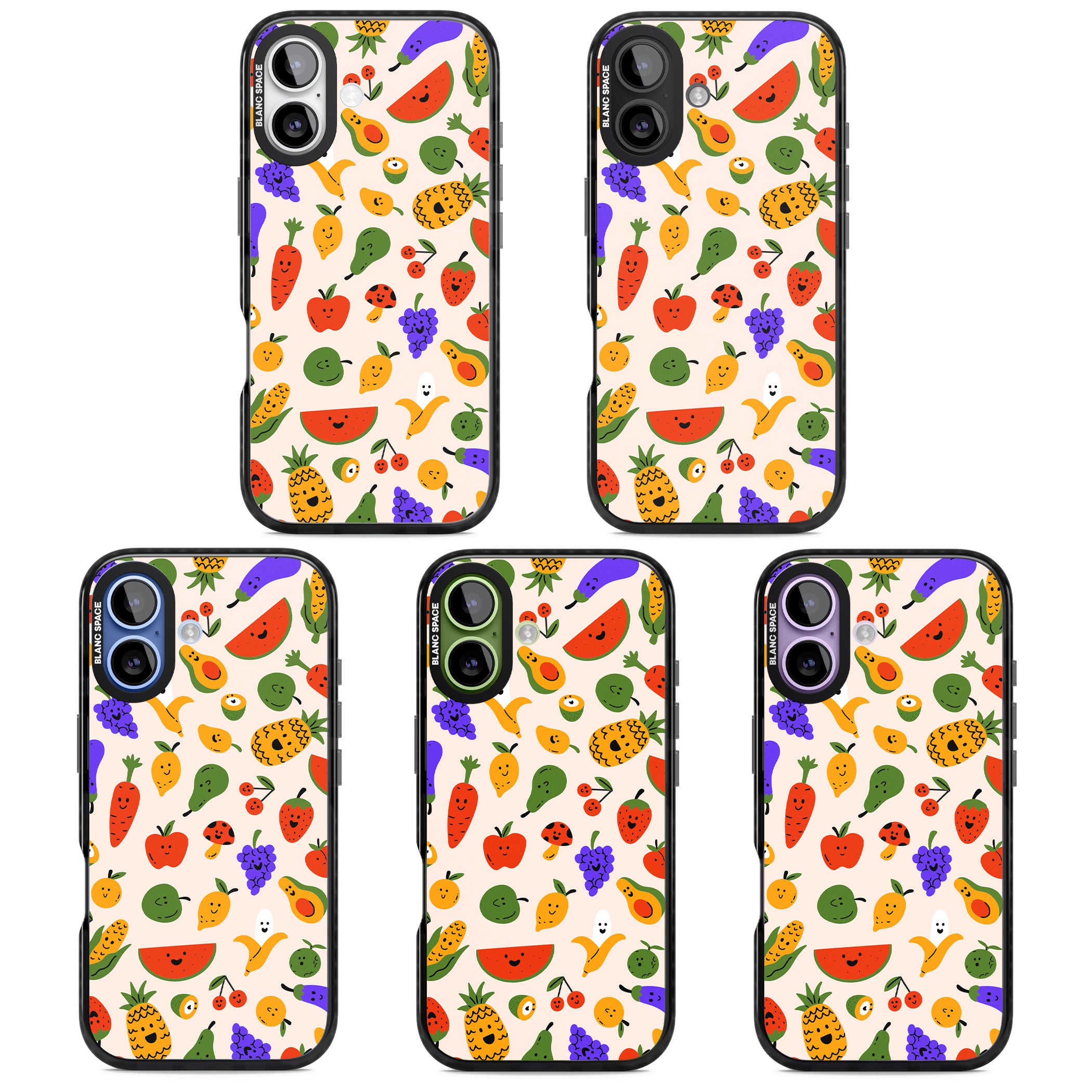 Kawaii Fruit iPhone 17 Impact Black Phone Case APT Impact Protection