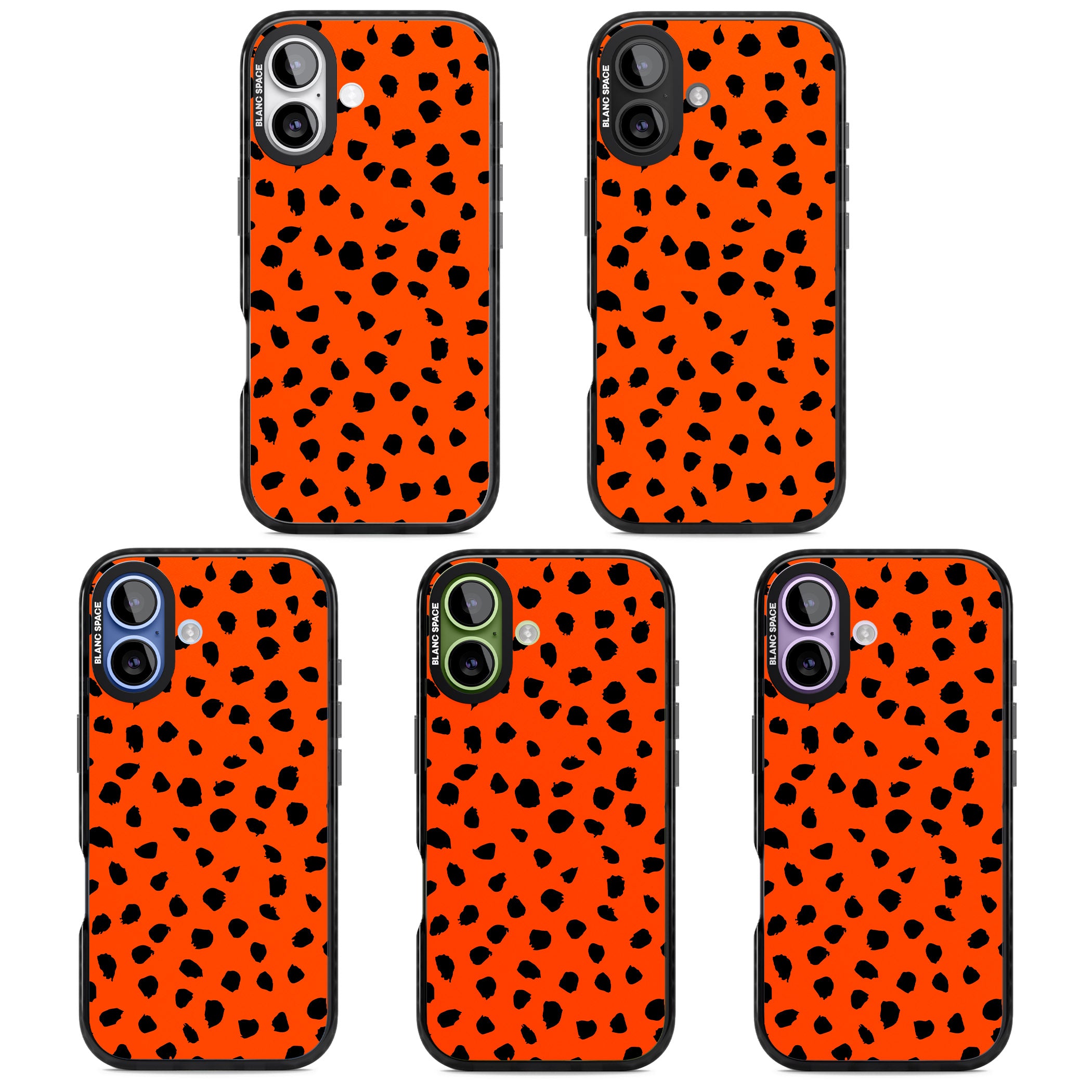 Bold Red Spot Print iPhone 17 Impact Black Phone Case APT Impact Protection