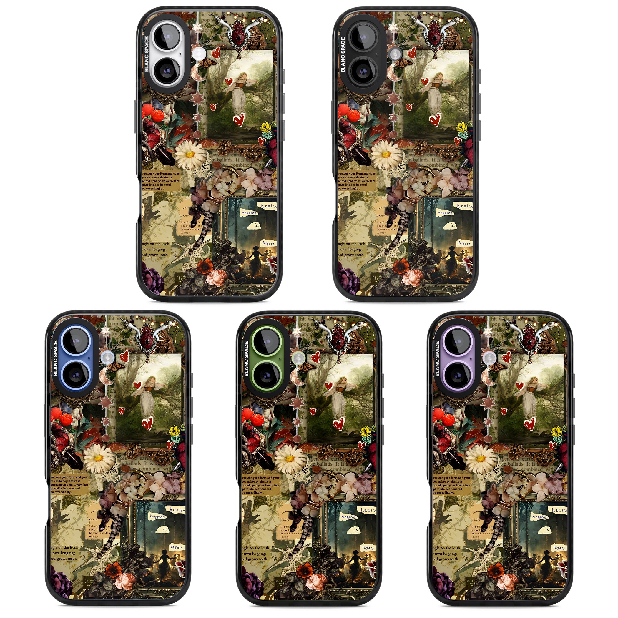 Textbook Romance Collage iPhone 17 Impact Black Phone Case APT Impact Protection