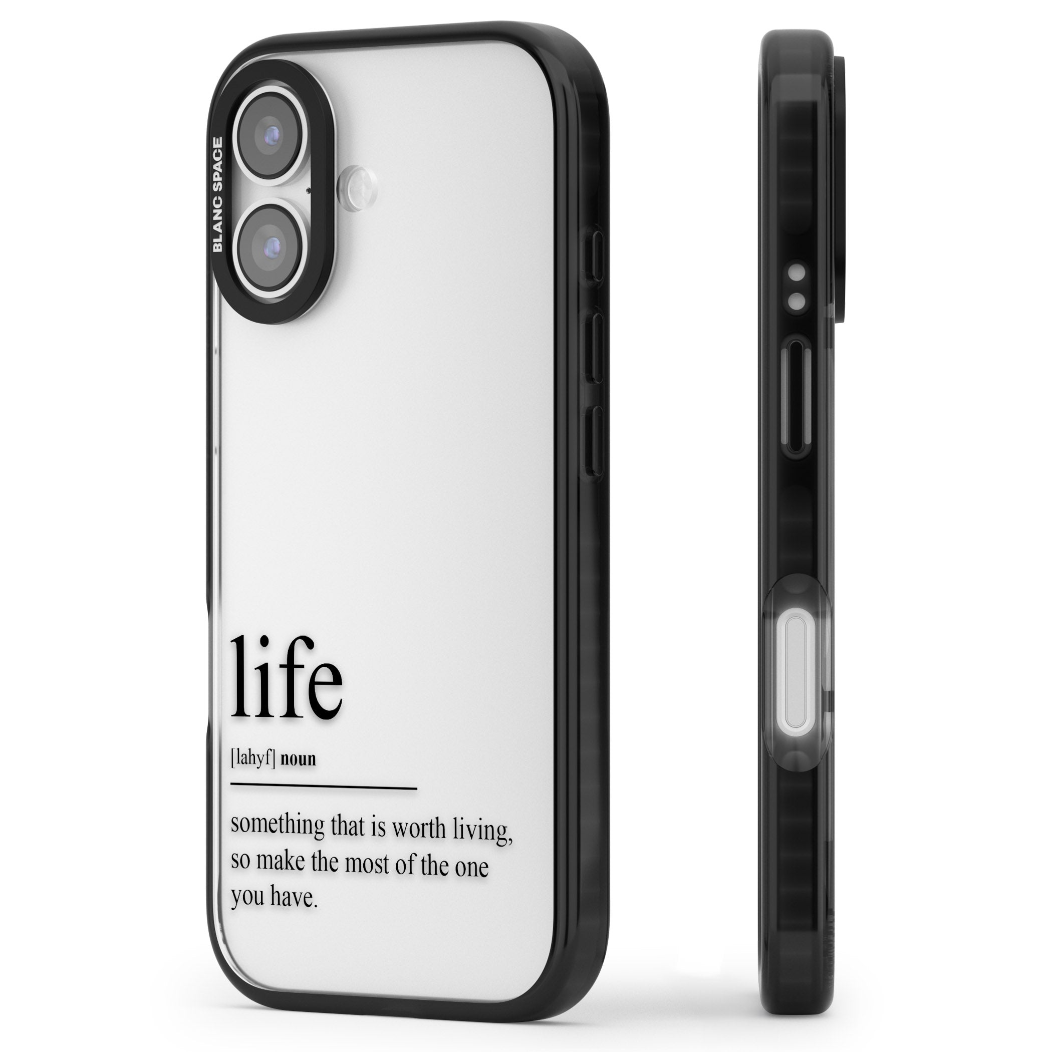 Life iPhone 17 Impact Black Phone Case Side Profile