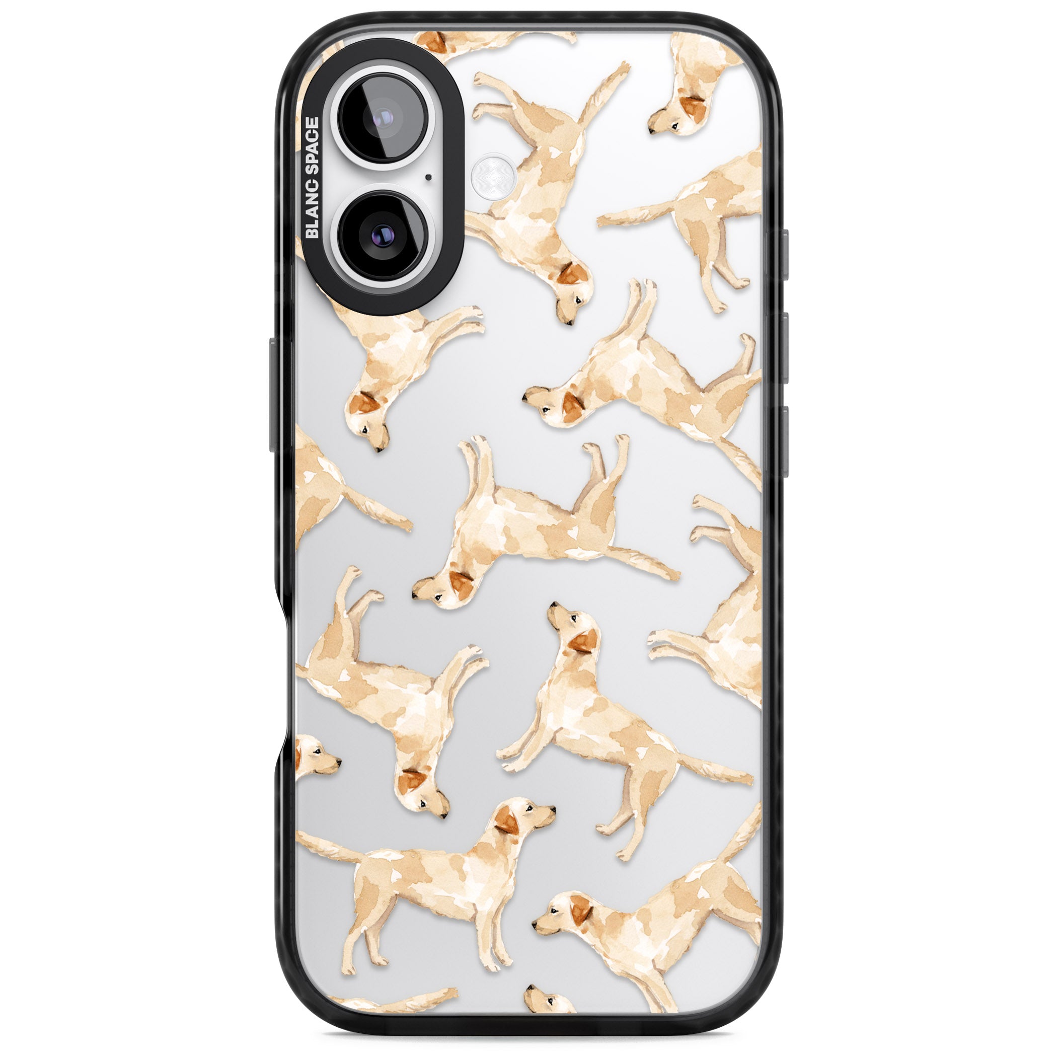 Yellow Labrador Watercolour Dog Pattern iPhone 17 Impact Black Phone Case